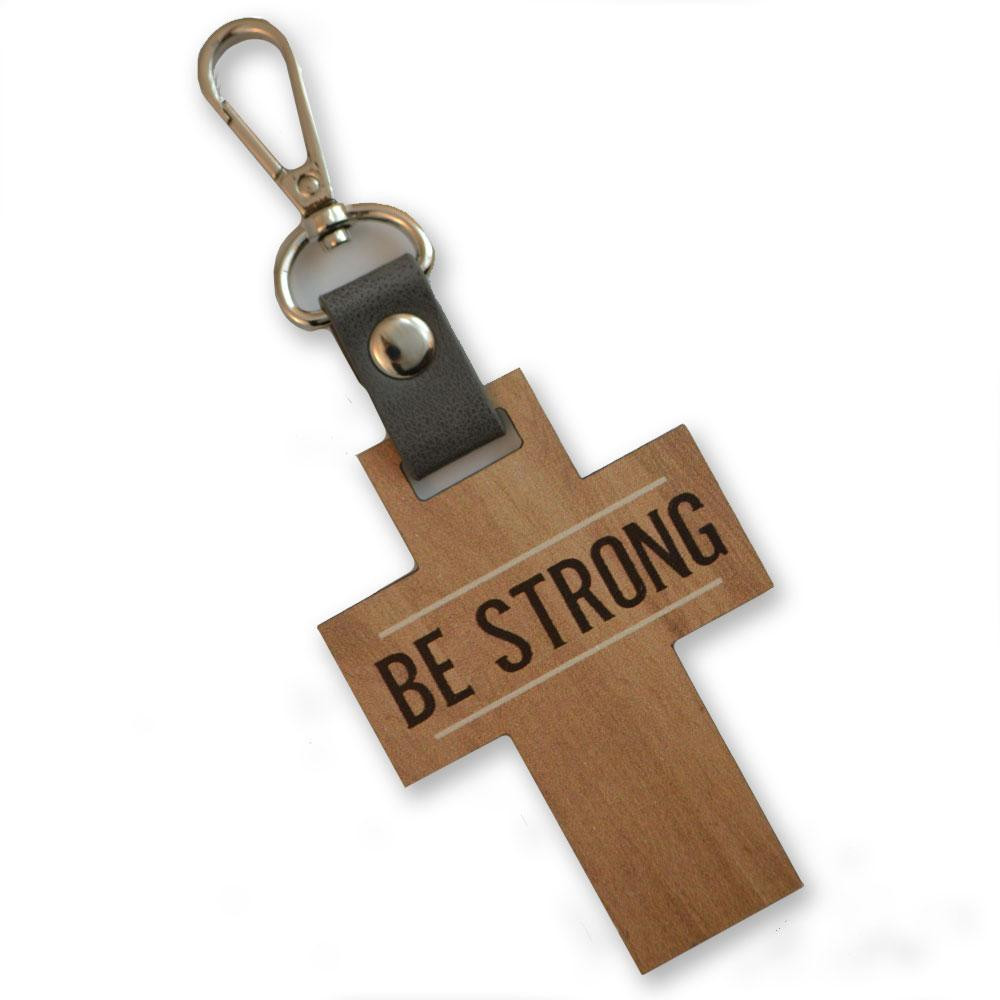 Be Strong Cross Key Chain