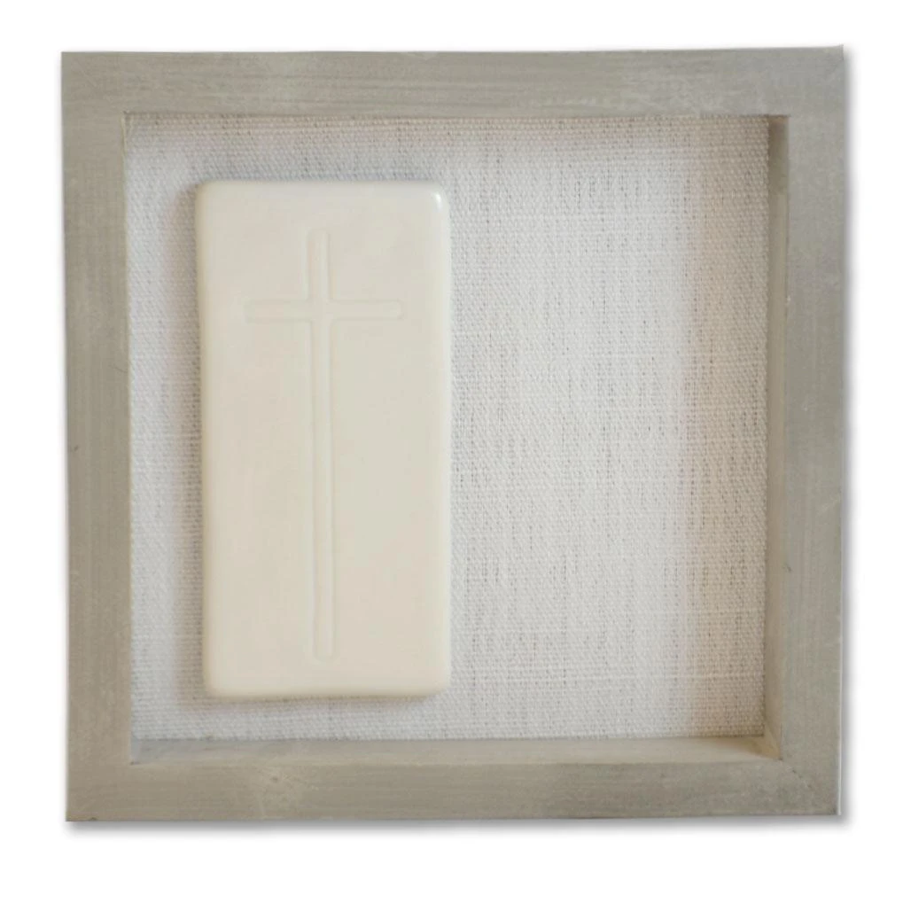 Unwavering Faith Wall Art with white ceramic cross design