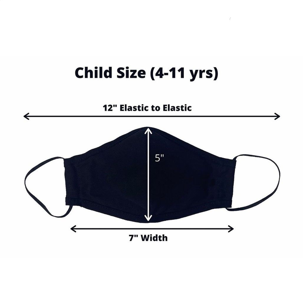 Religious Face Mask for Confirmation child measurements
