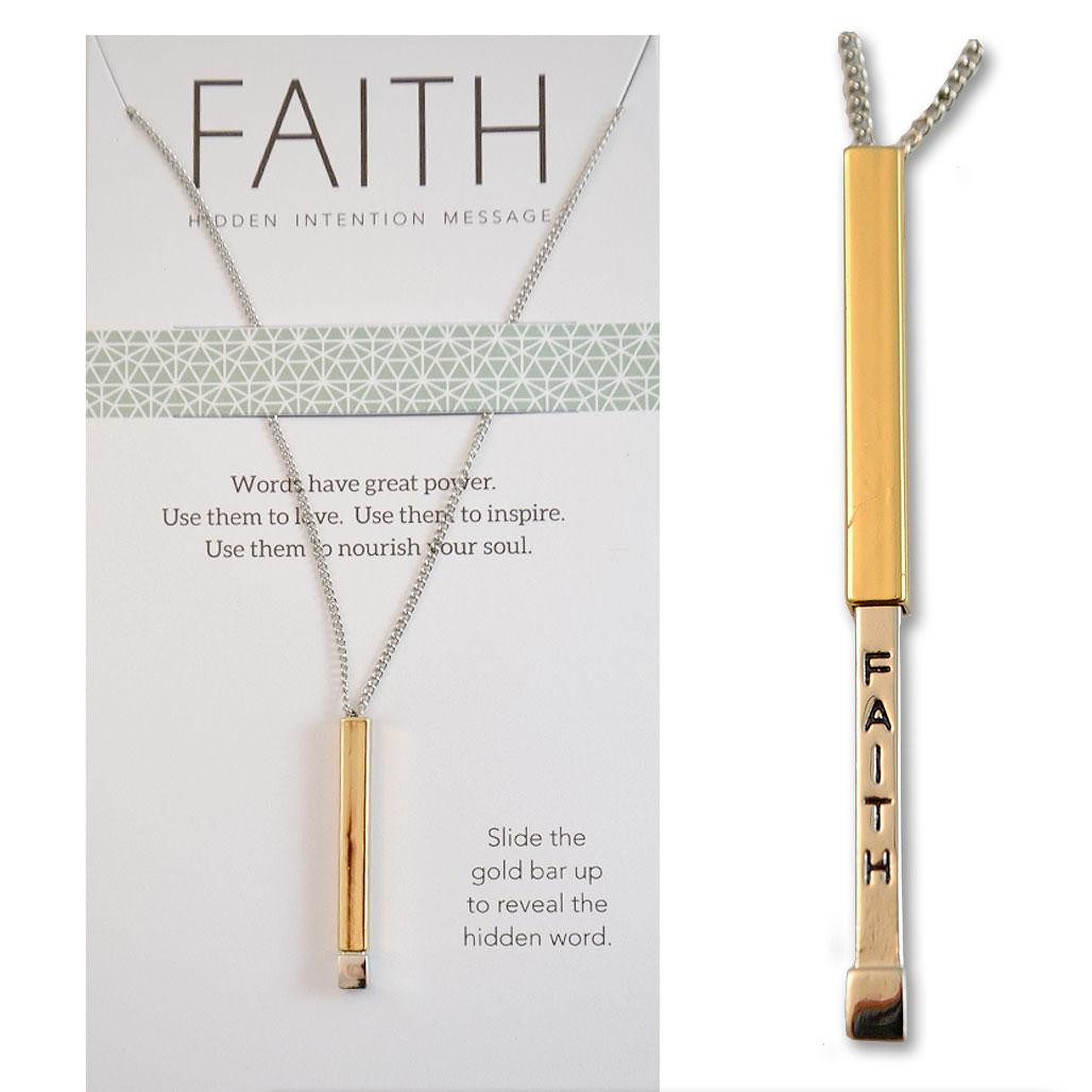 Faith Hidden Intention Message Word Pendant