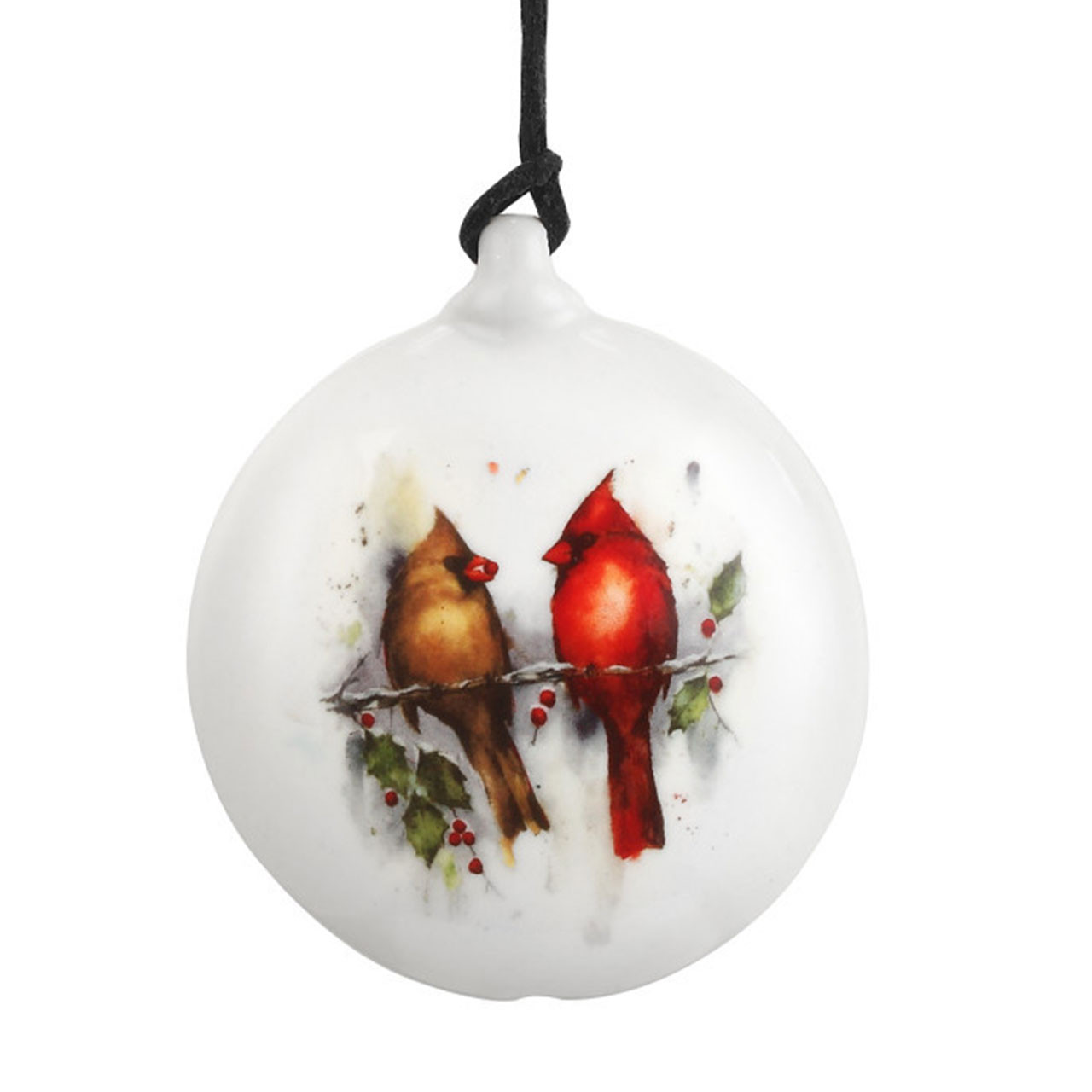 Cardinal & Holly Ornament