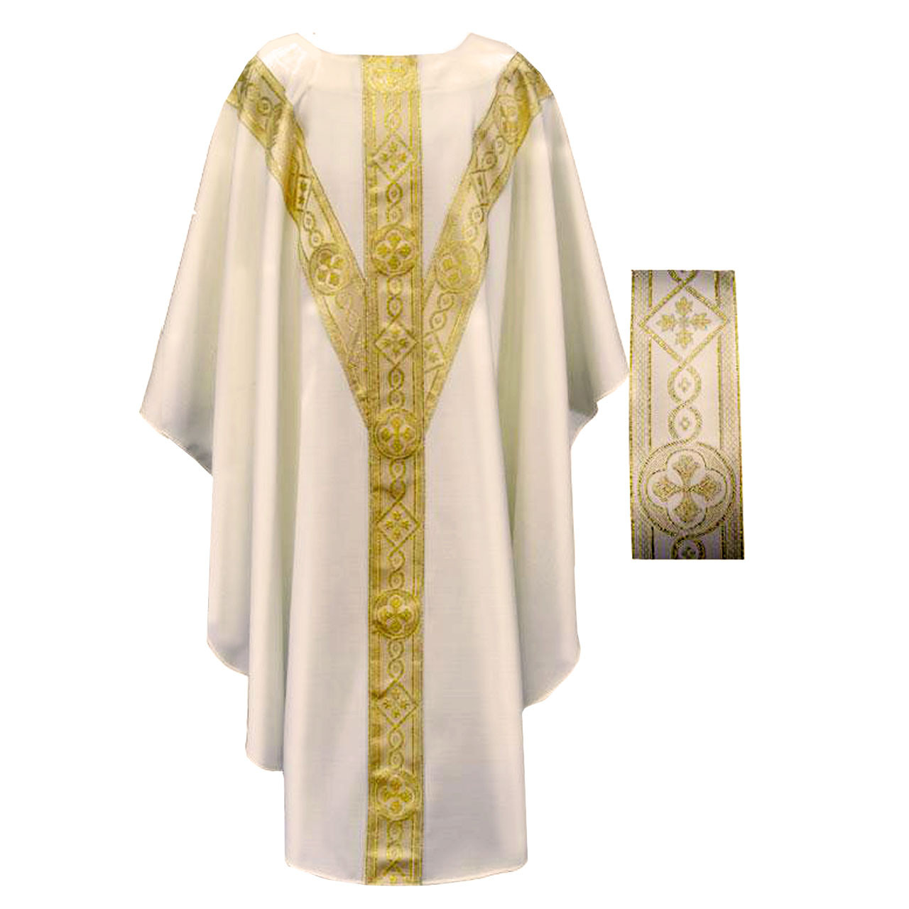 2144OW Off White Chasuble in 100% Polyester