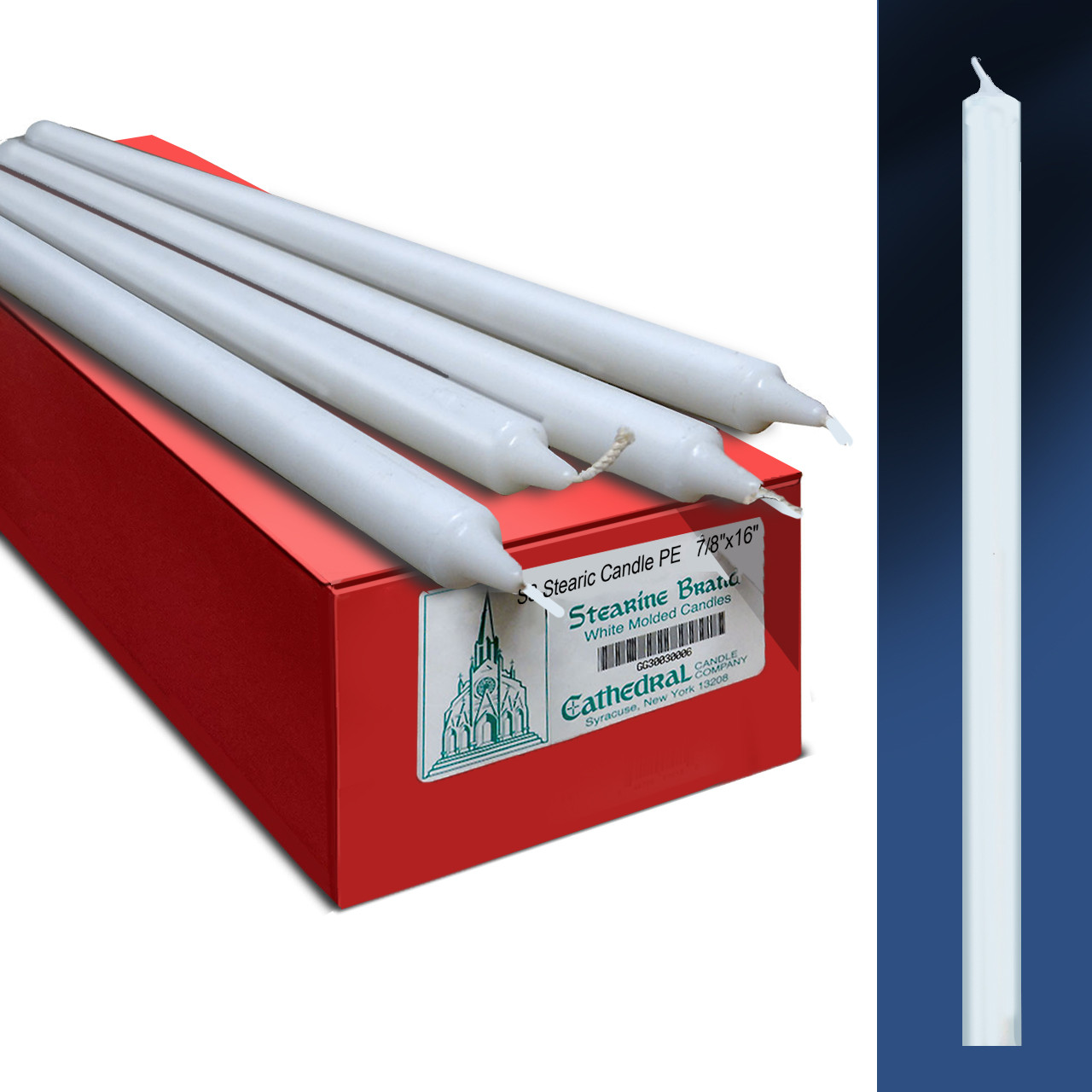 CA S3 Stearic Candle Each 7/8"x16"