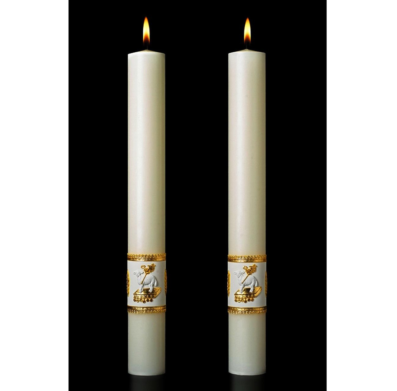 Ornamented Complementing Altar Candles