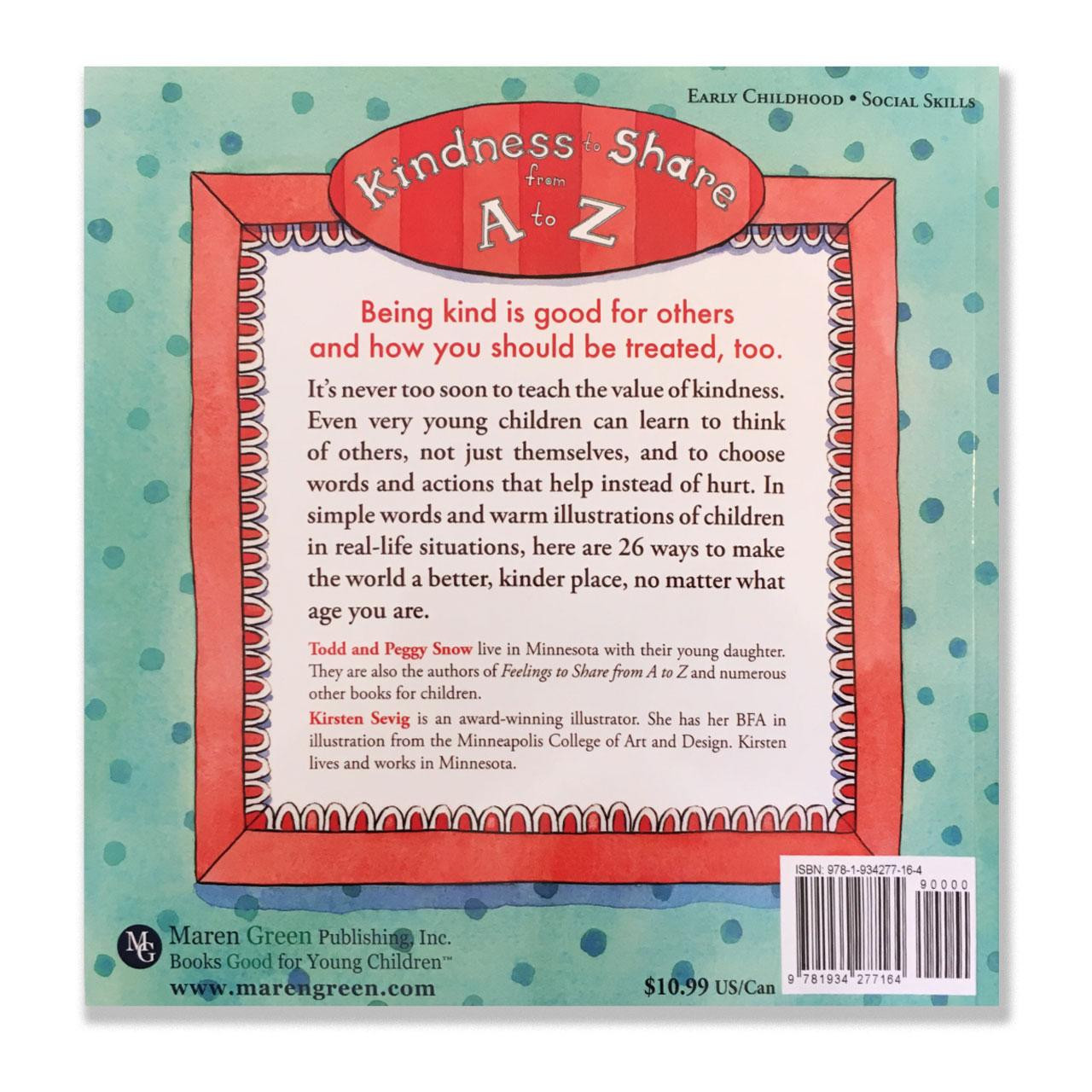 Back Cover of Kindness to Share A to Z