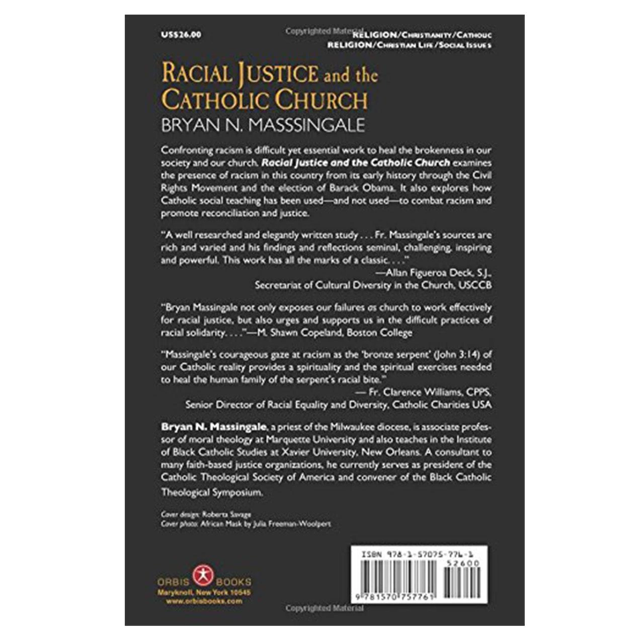 Back Cover of Racial Justice and the Catholic Church