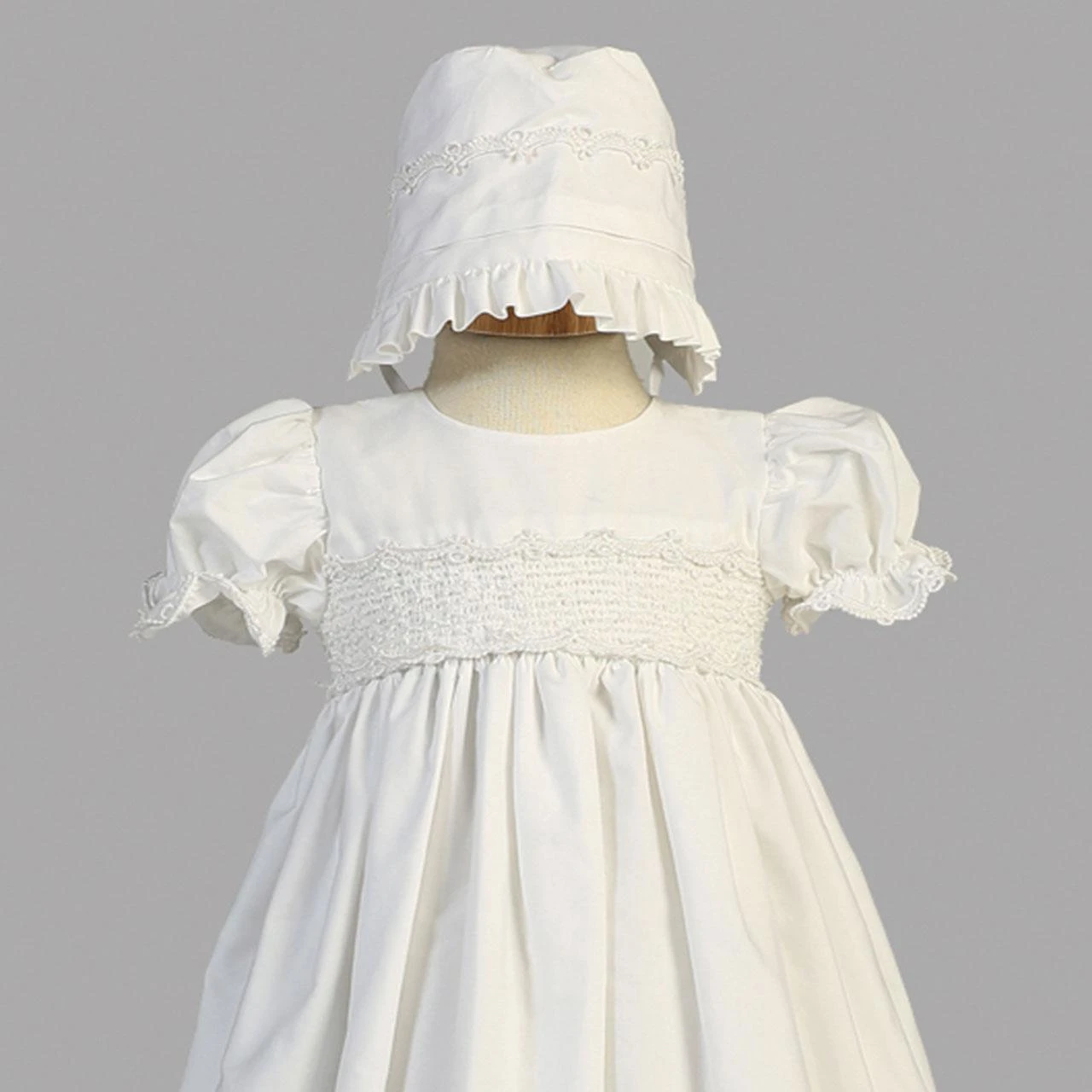 Detail of the Marie Cotton Christening Gown