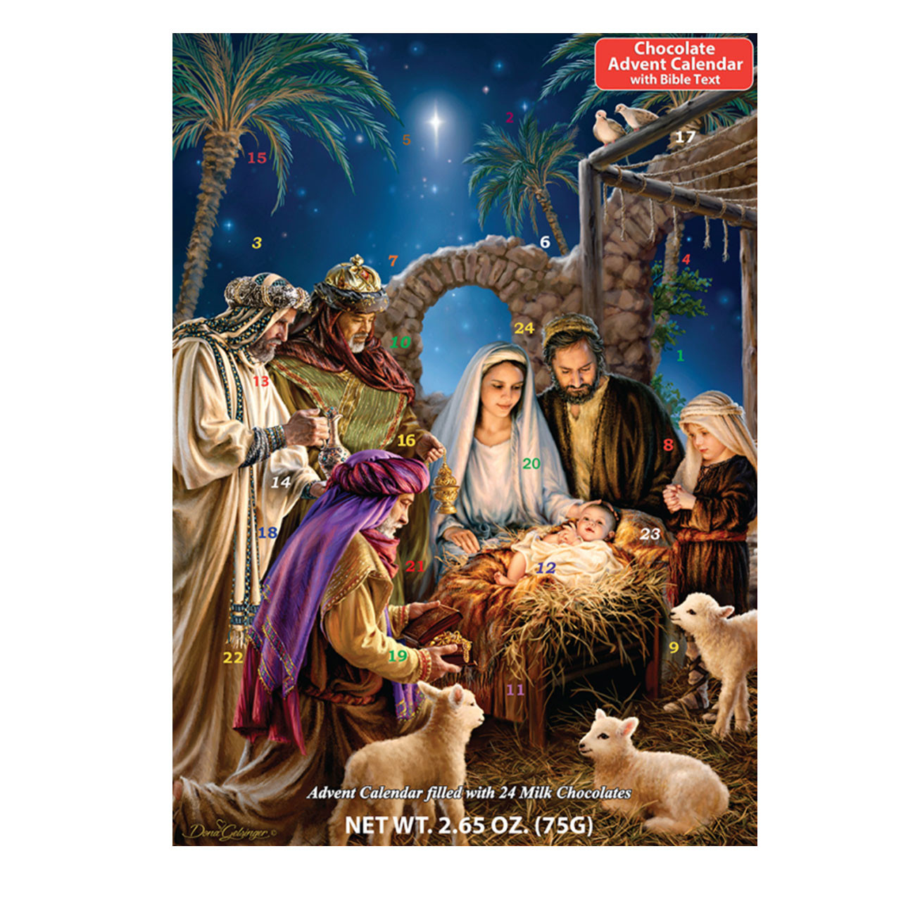 "Shining Light" Milk Christian Chocolate Advent Calendar