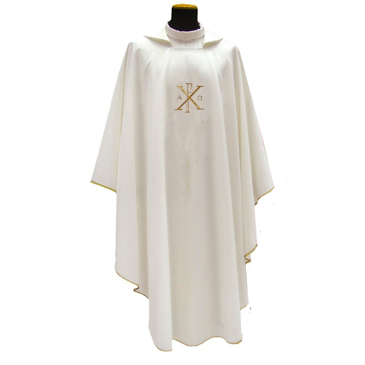 654 Lightweight Chasuble in Mixed Linen/White