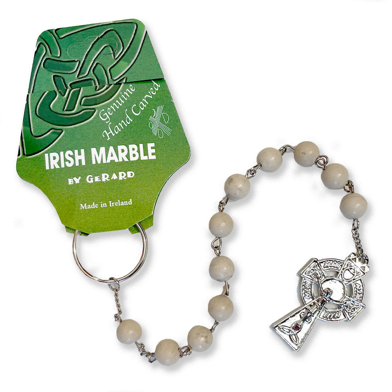 White Irish Marble Decade Rosary representing the Ulster Province of Ireland