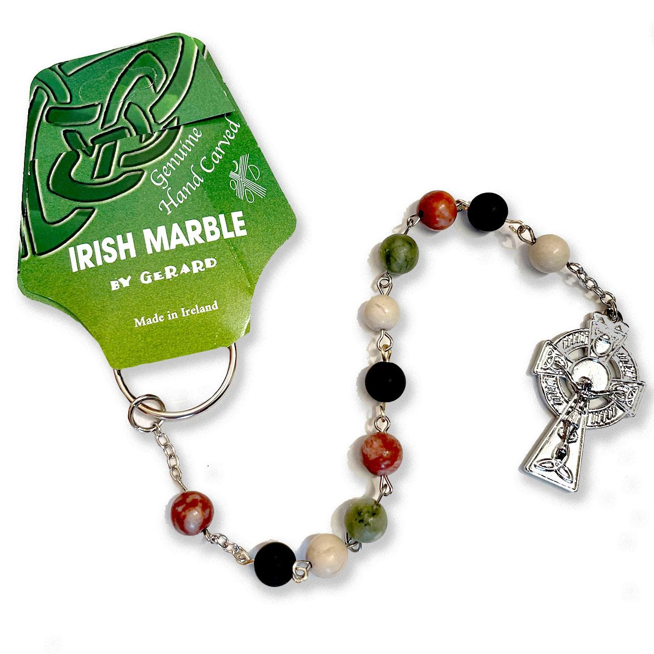 Irish Four Province Decade Rosary with 8mm Marble Beads