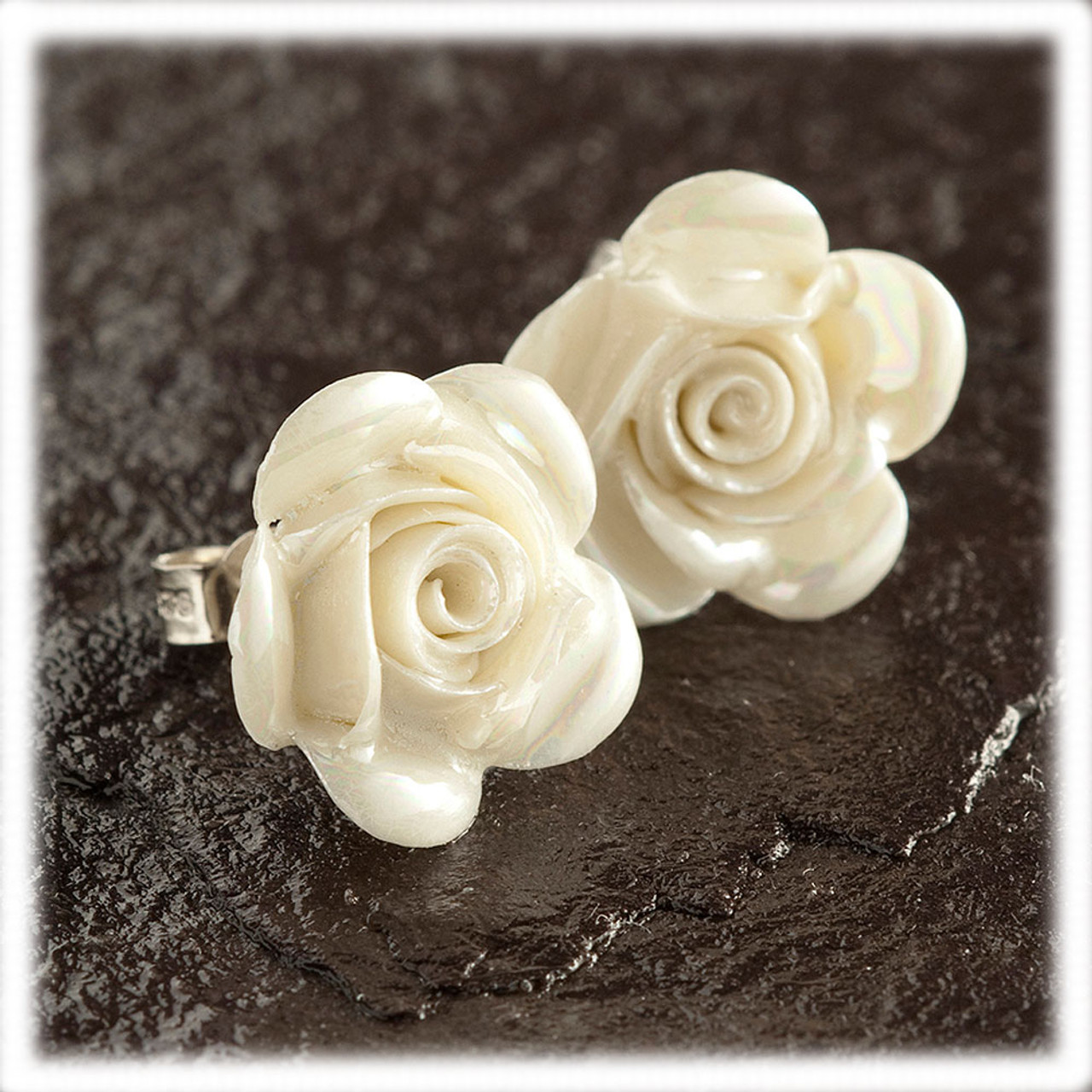 Belleek Irish Rose Stud Earrings