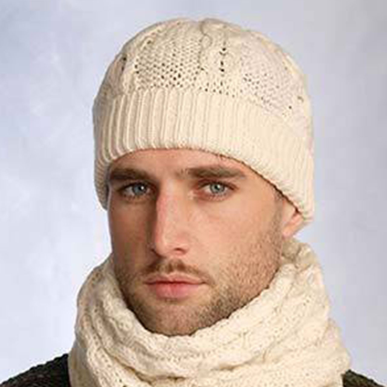 Irish Knit Hat for Men & Women in Natural