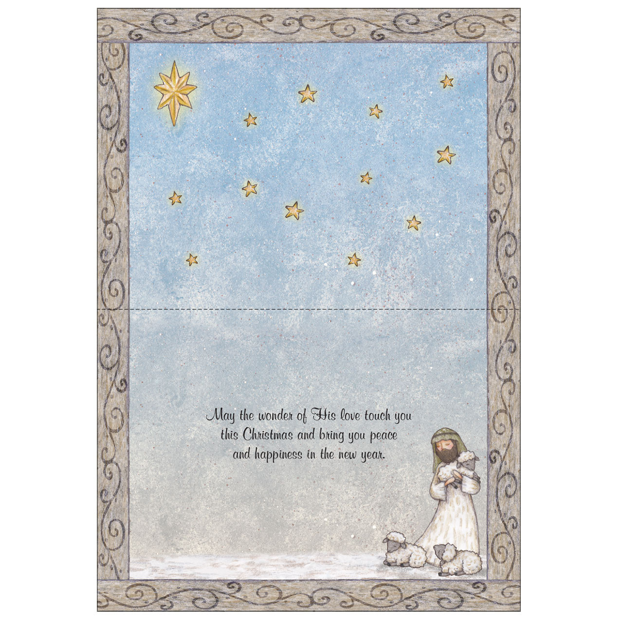 Inside art of the Glory to the Newborn King set of boxed Christmas Cards