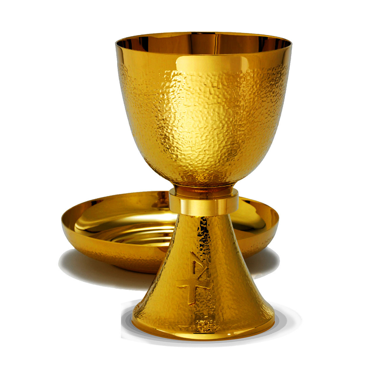 A-760G Gold Chalice with Hammered Finish