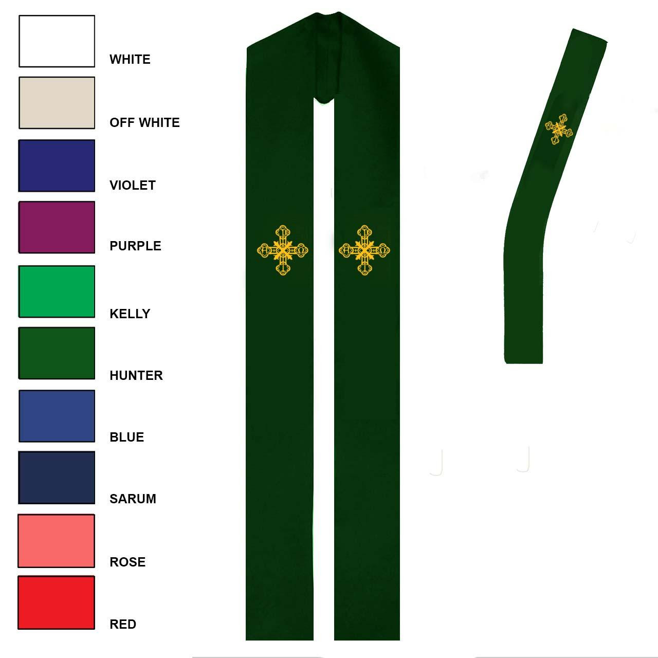 No. 781 Overlay /No.782 Deacon Stole with 10 Color Choices