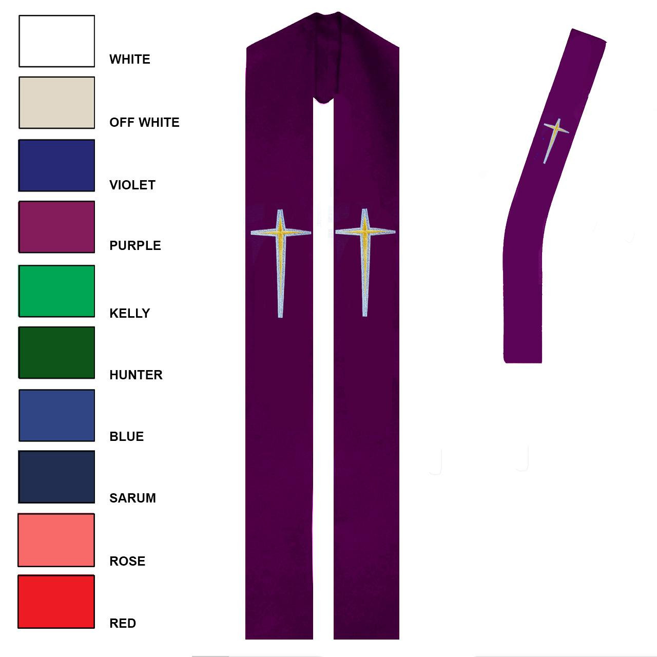 711 Overlay/712 Deacon Stole with 10 Color Choices