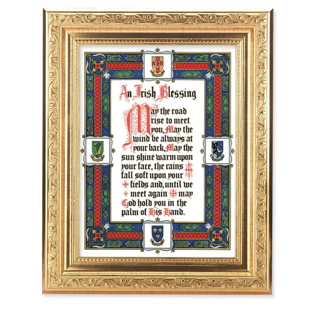 Gold Leaf Framed Irish Blessing Print