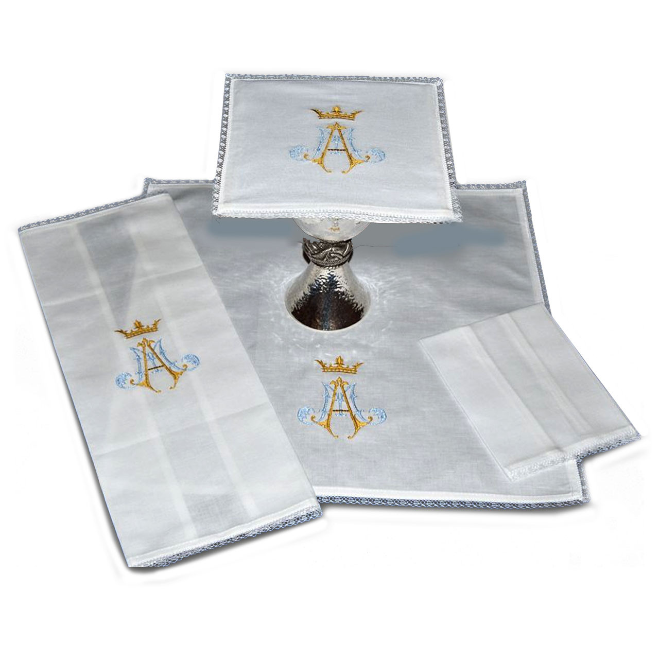 3025 Marian Mass Linen Set with Lace Edging