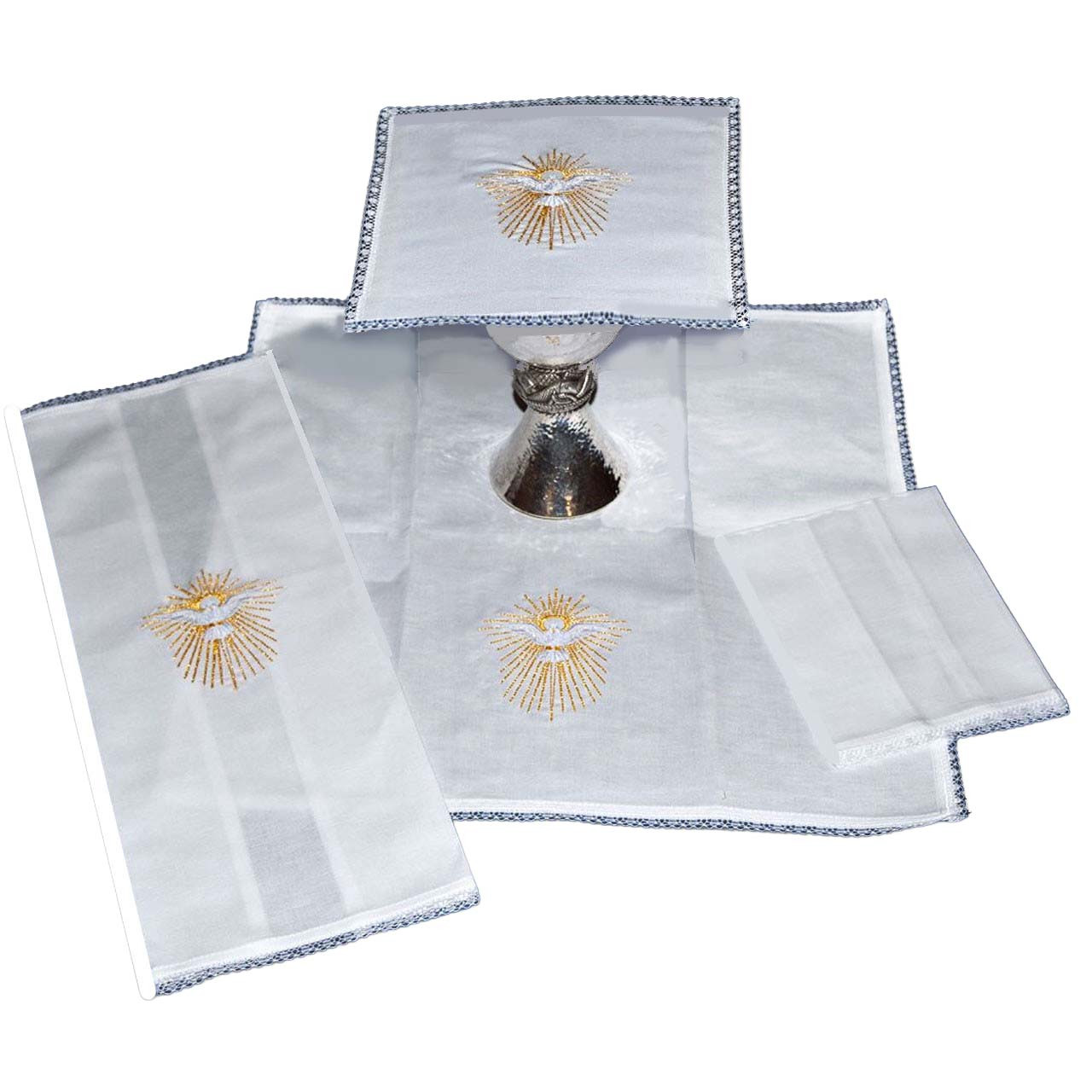 3024 Holy Spirit Altar Linen Set with Lace Edgings