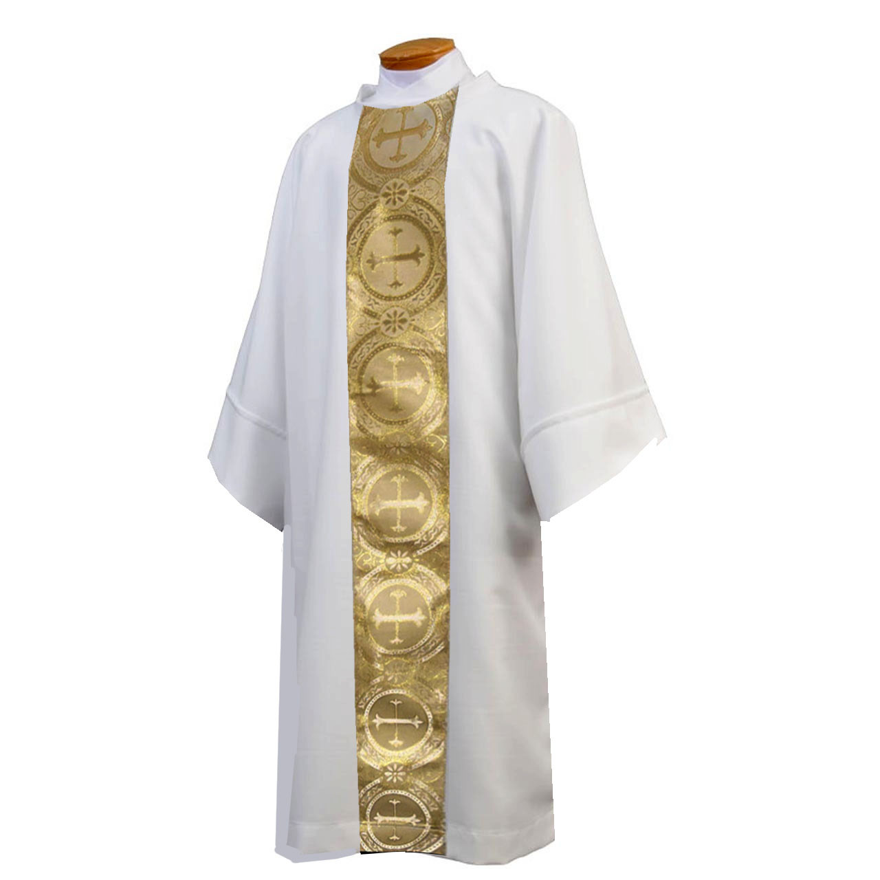 2042 Dalmatic with White and Gold Brocade