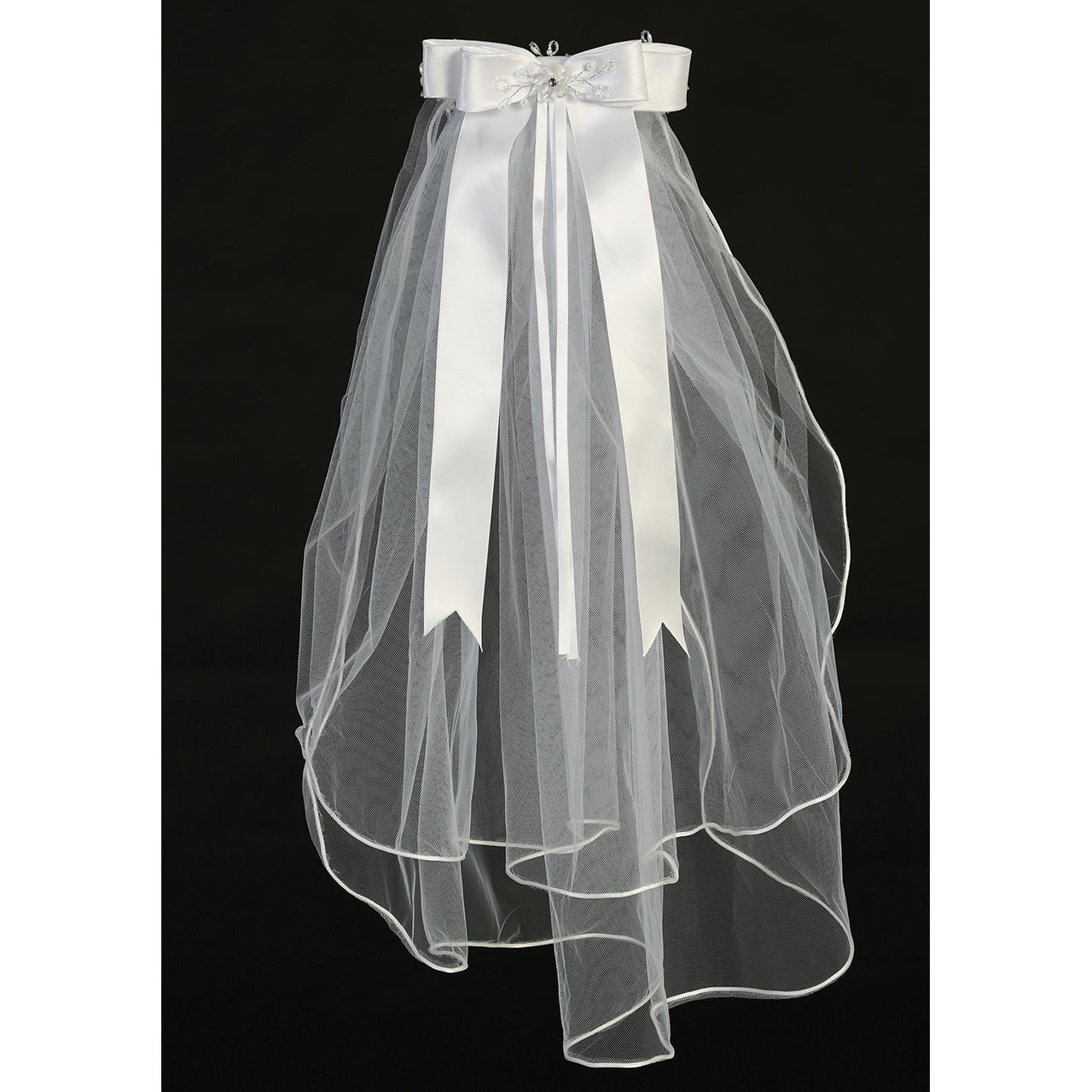 The back of the Crystal Flower Crown Veil