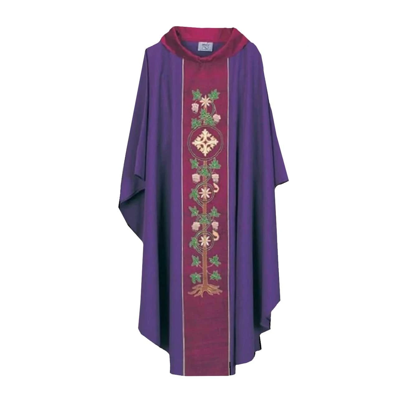 Tree of Life Hand Embroidered Chasuble from MDS Purple