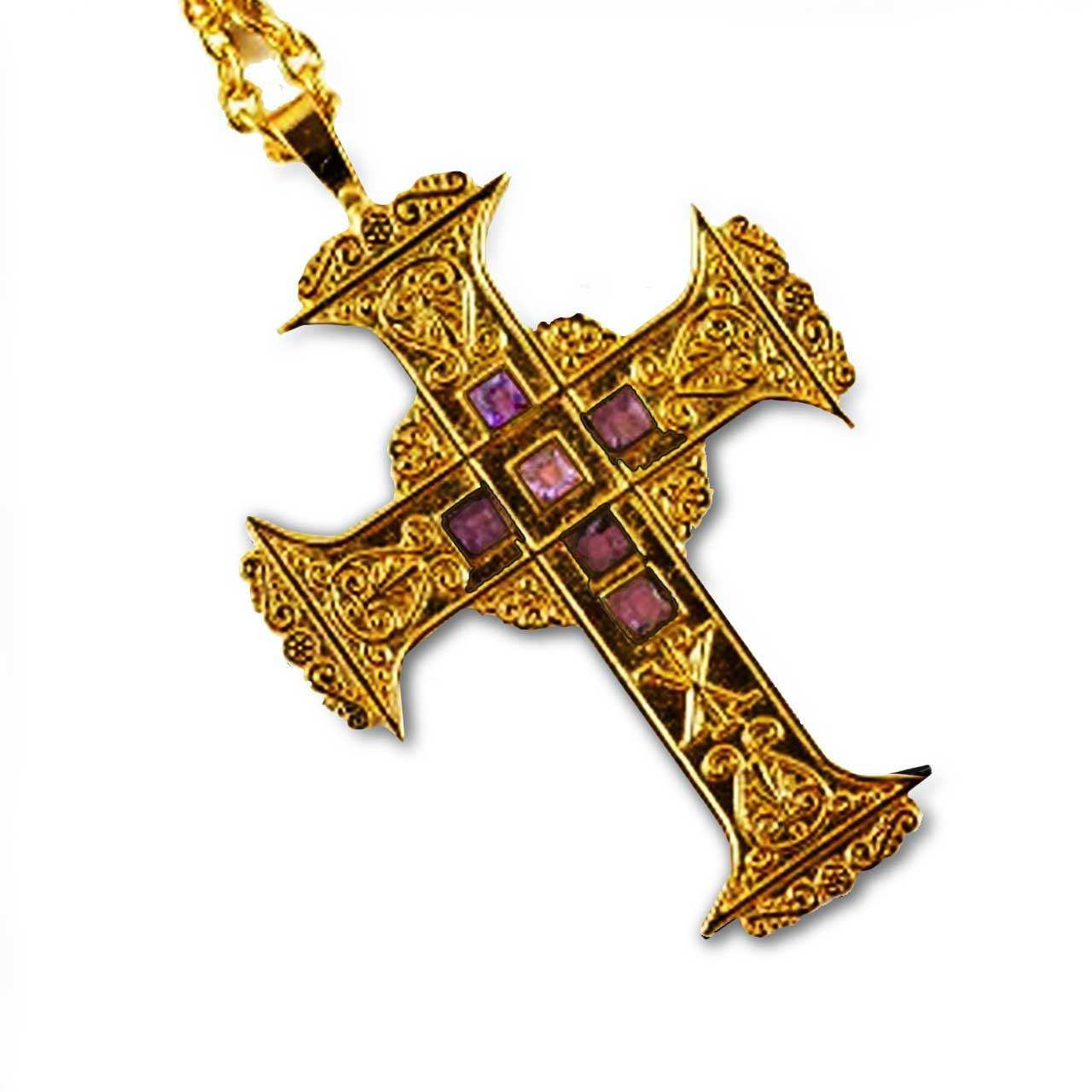 Gold Plate Antique Design Pectoral Cross from MDS