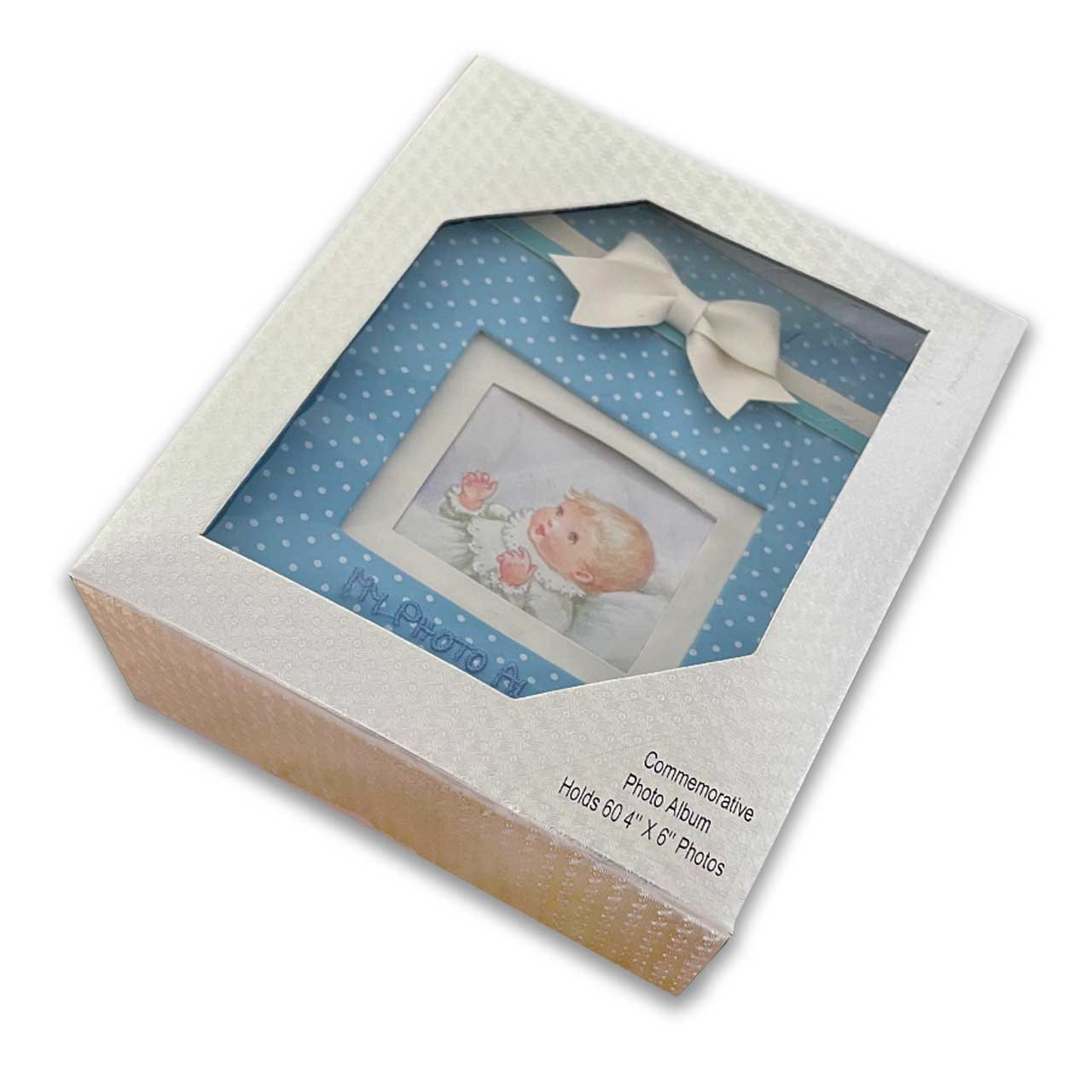 Blue Polka Dot Baby Album Gift Box