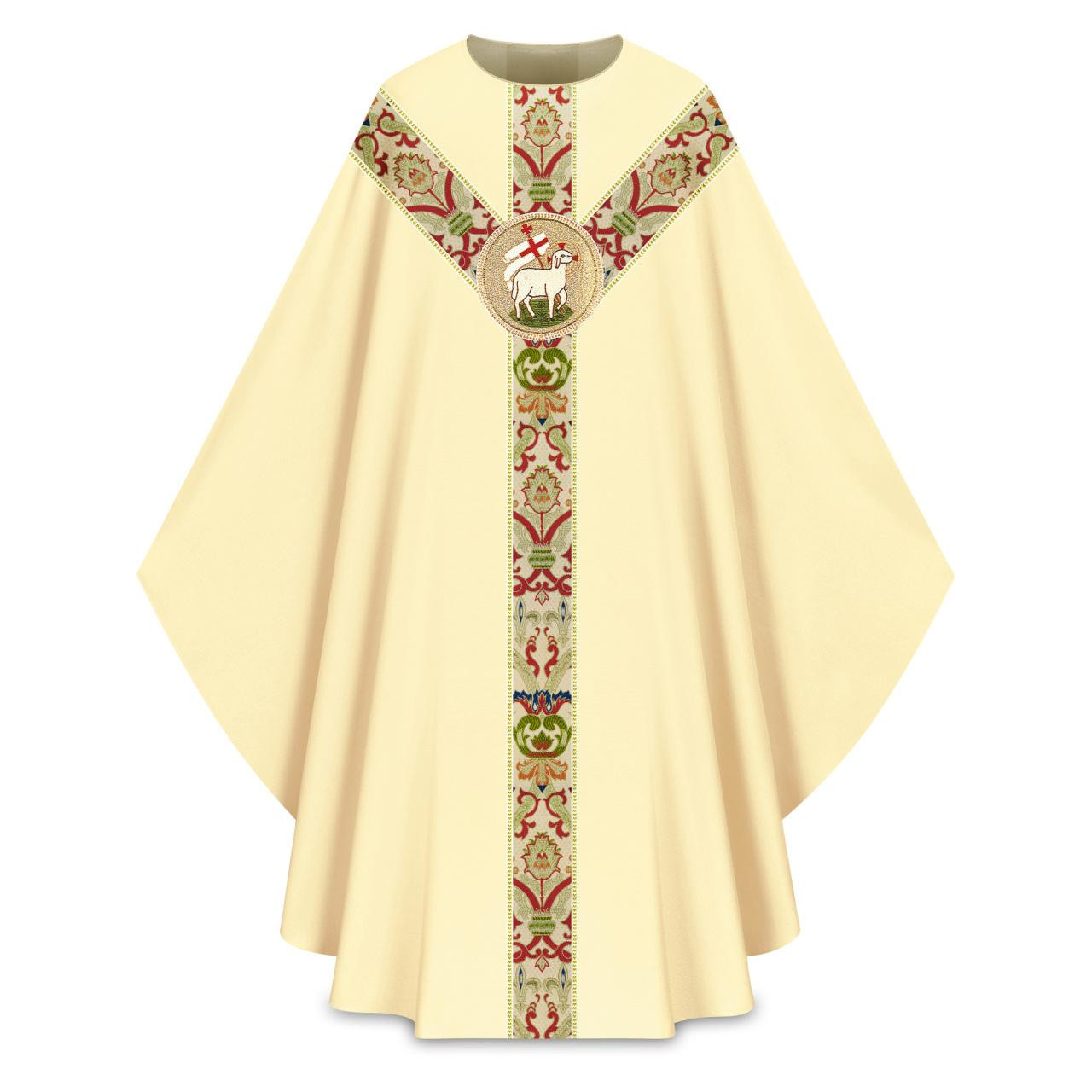 3168 Gothic Chasuble in Dupion-Beige