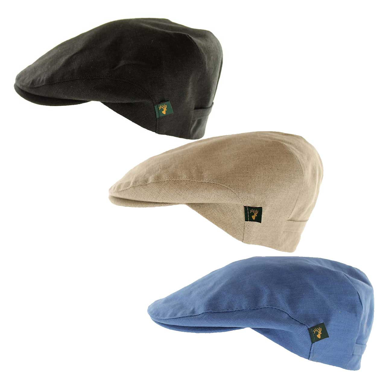 3 Color Choices of the Mucros Linen Cap Made in Ireland