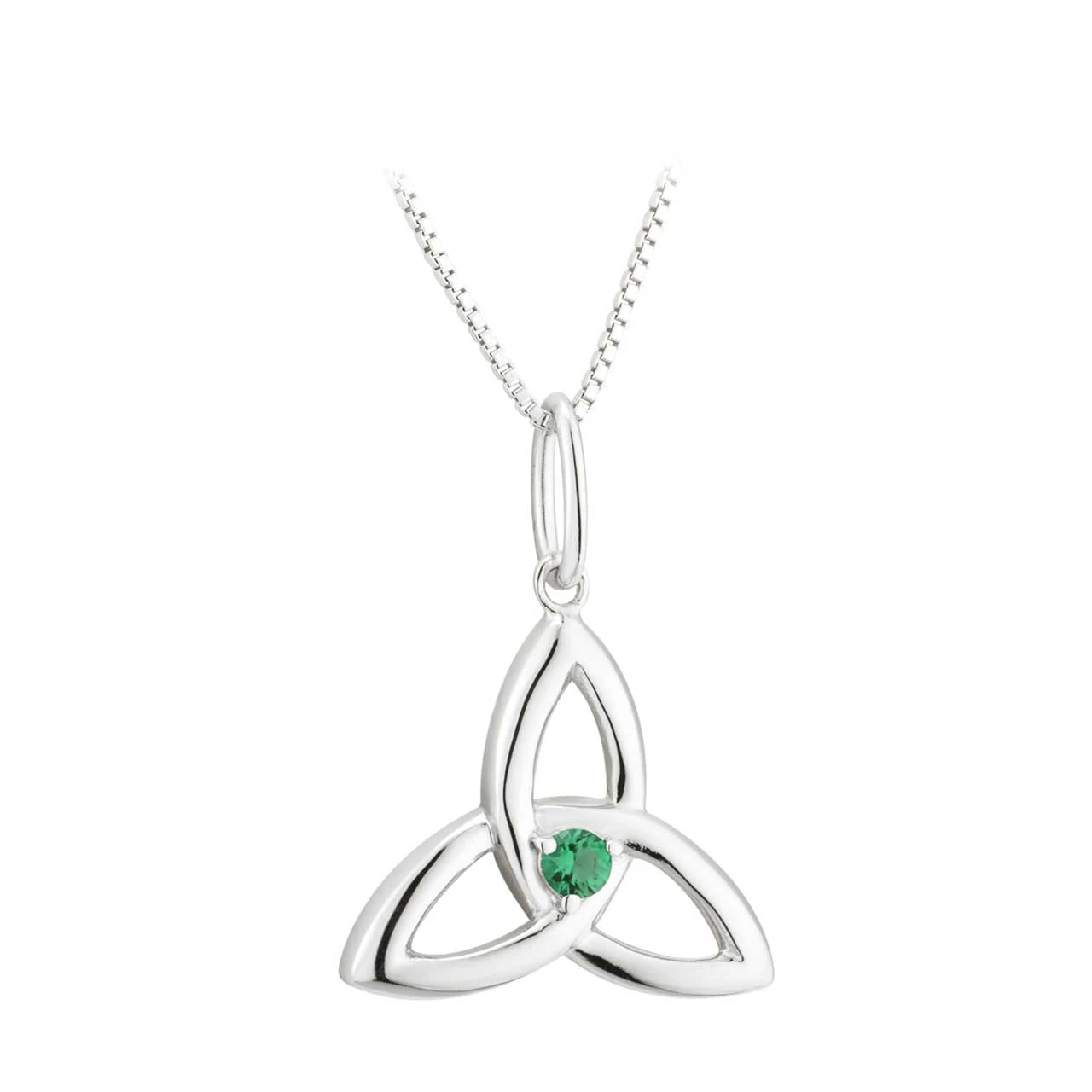 Green Crystal & Sterling Trinity Pendant