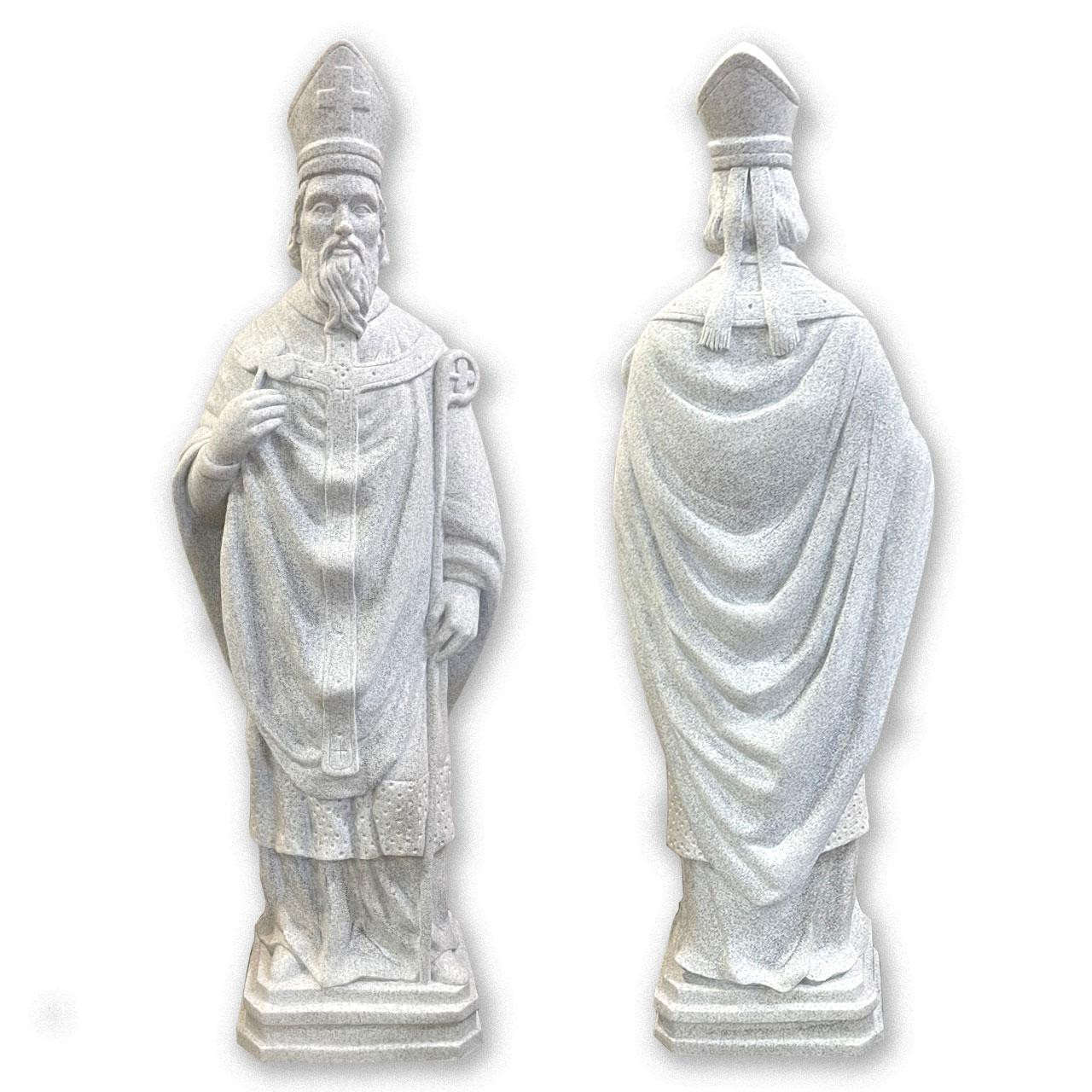 Front and Back of the 24" Polyresin St. Patrick Garden Statue