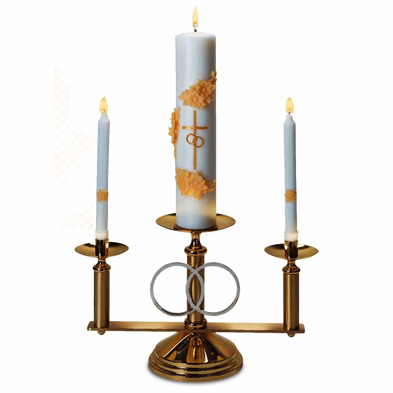 K475 Solid Brass Unity Candle Stand