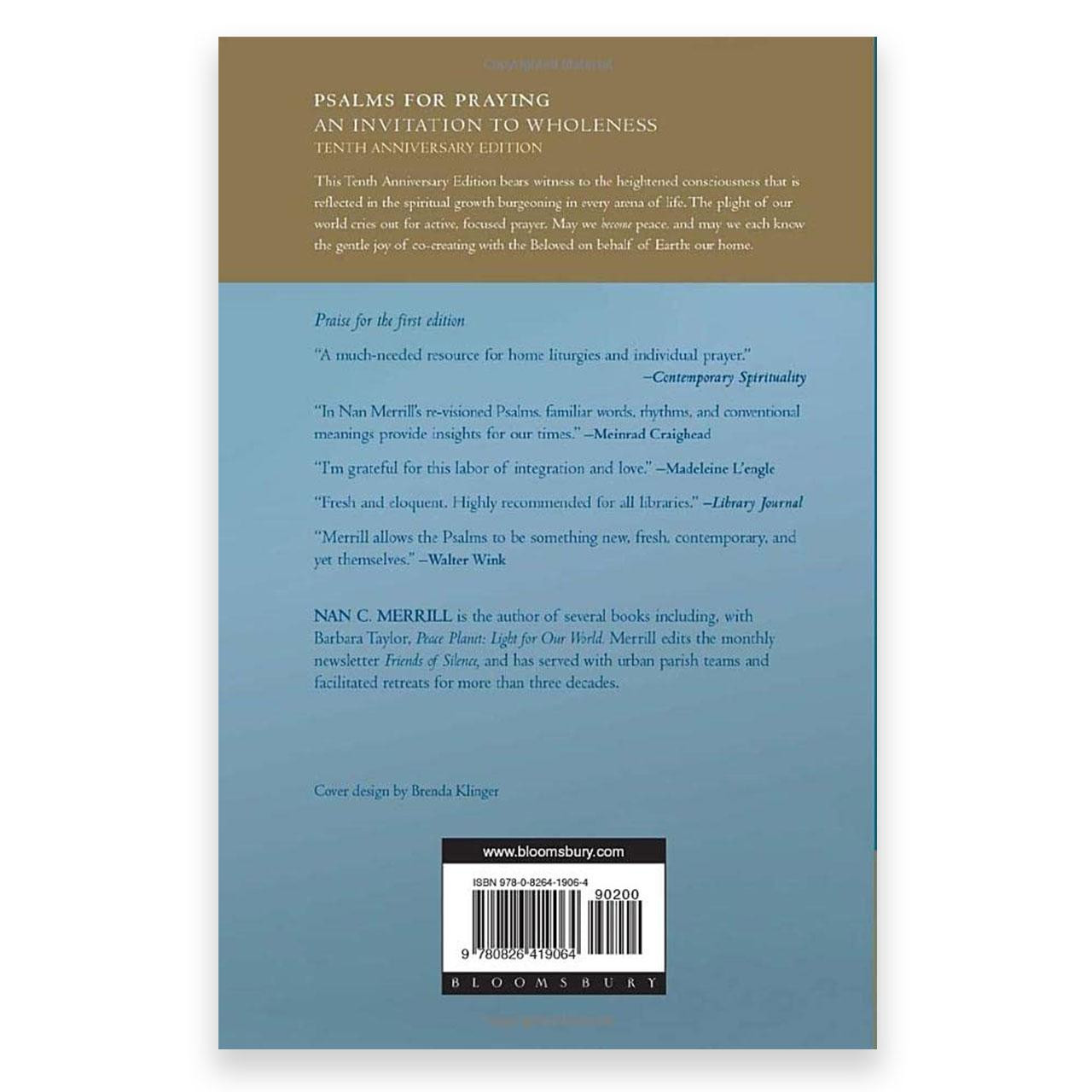 Back Cover of Psalms for Praying by Nan Merrill