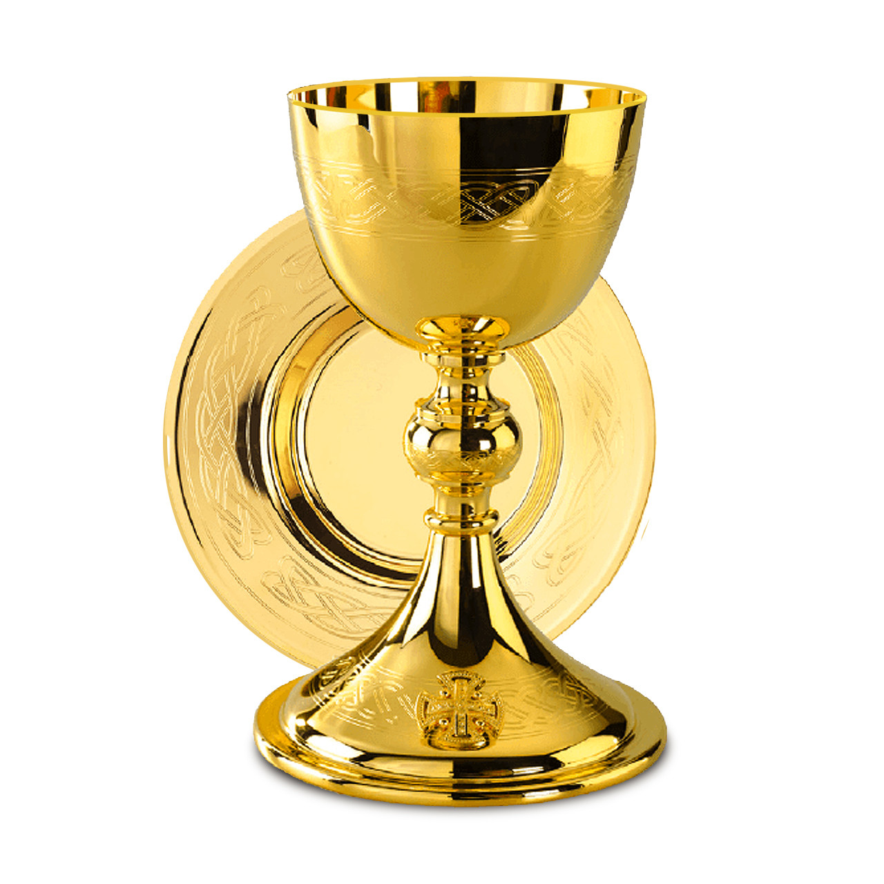A-2017G Chalice with Engraved Celtic Weave Design