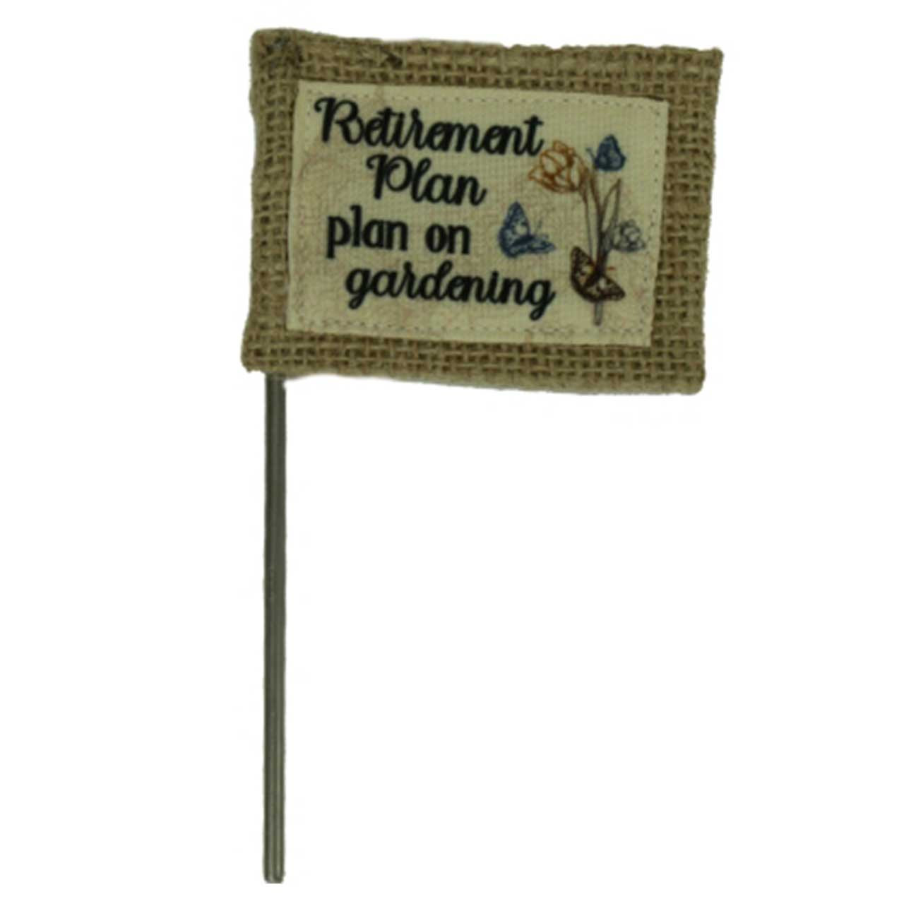 Retirement Flag Flower Pick