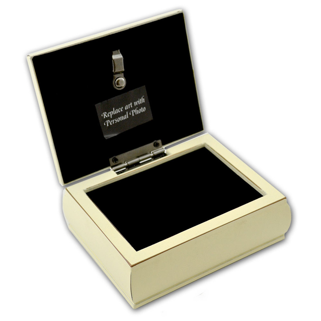 Inside the Ivory Non-Musical Baby Baptism Box Inside the Ivory Non-Musical Baby Baptism Box