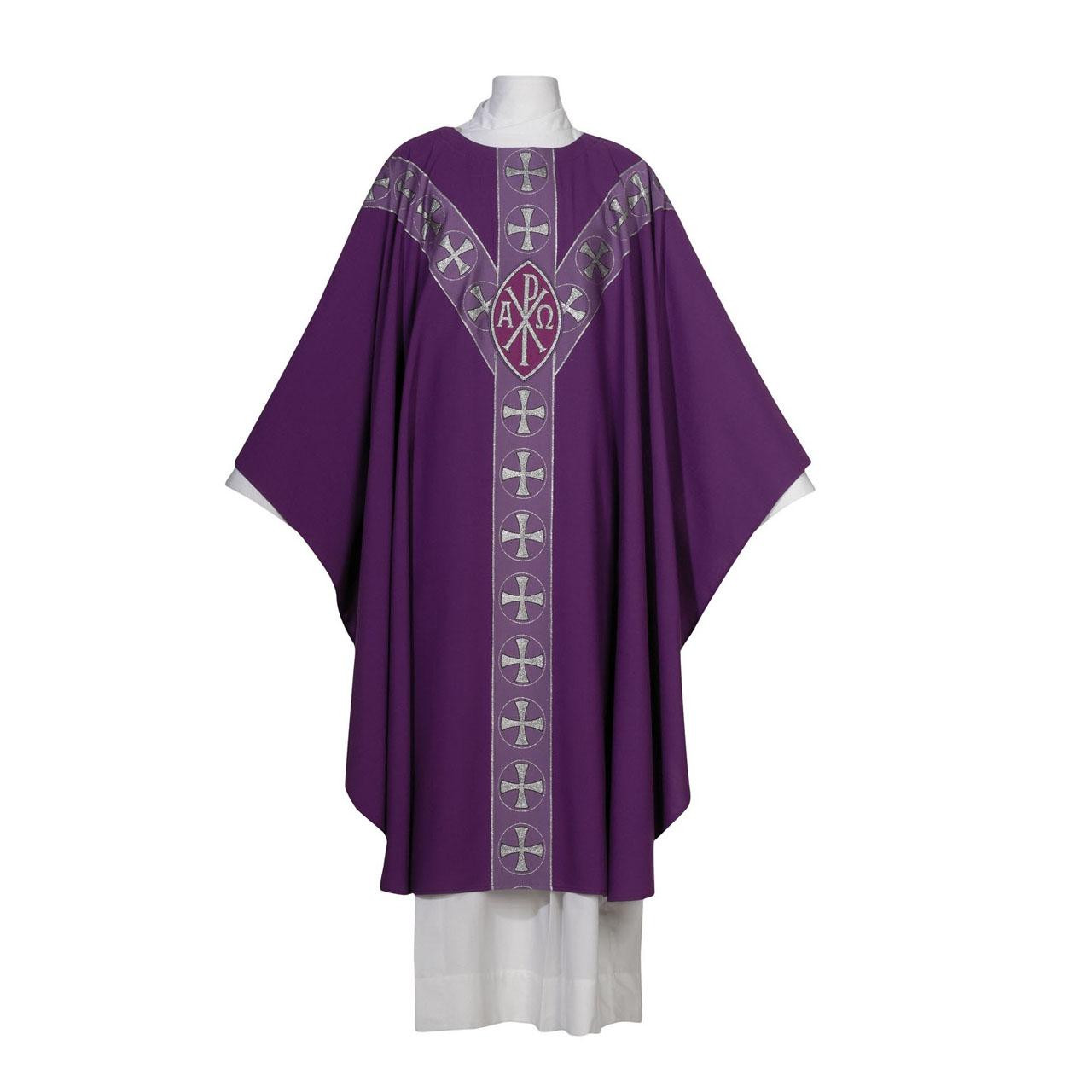 101-0181 Chasuble with Chi-Rho Monogram Purple