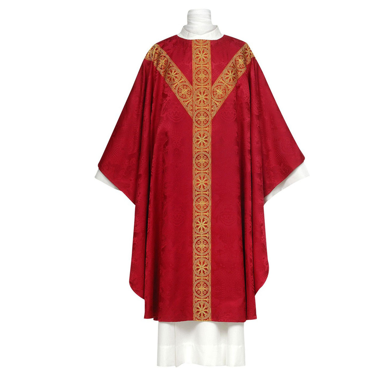 101-0914 Deermask Chasuble in Lightweight Wool Red