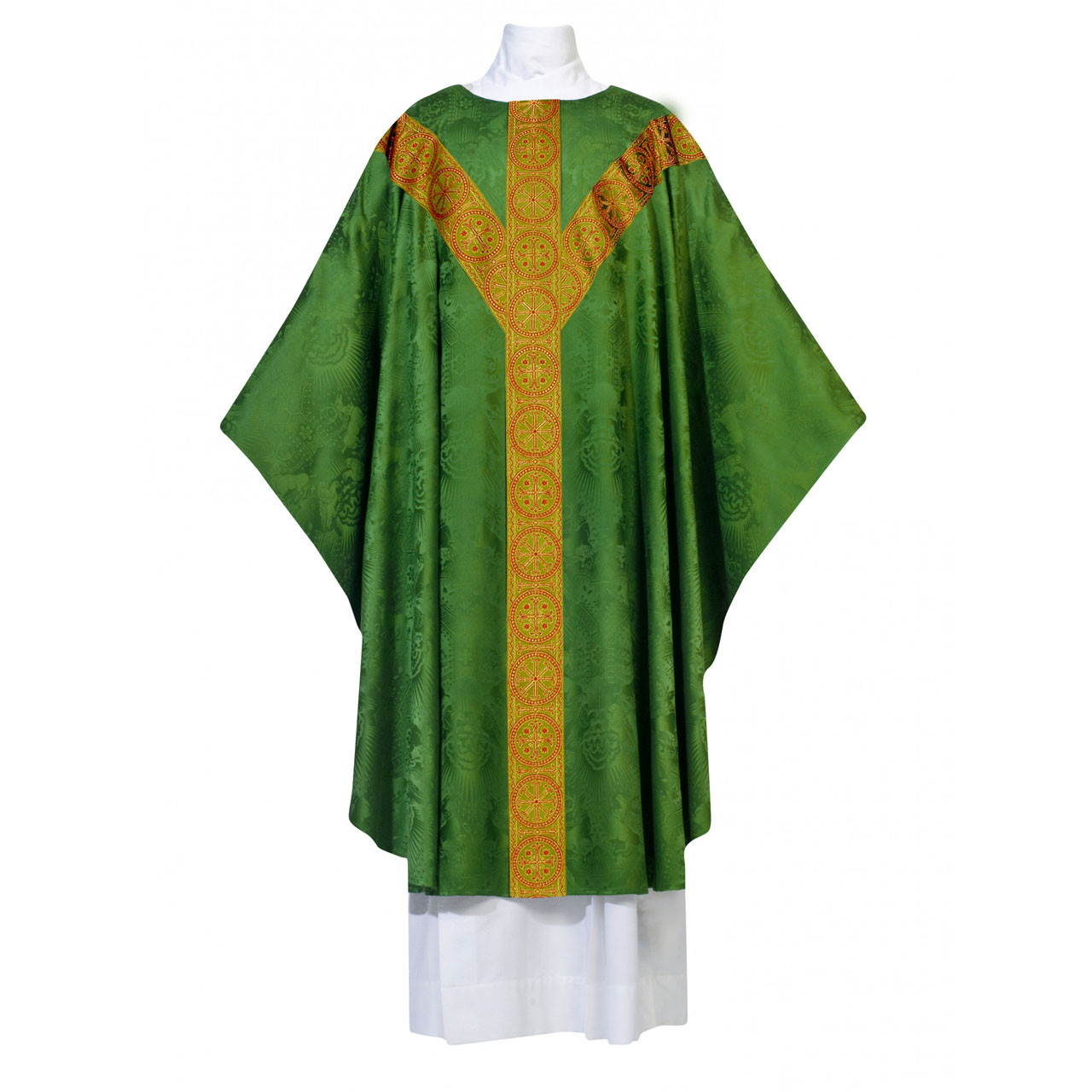 101-0914 Deermask Chasuble in Lightweight Wool Green