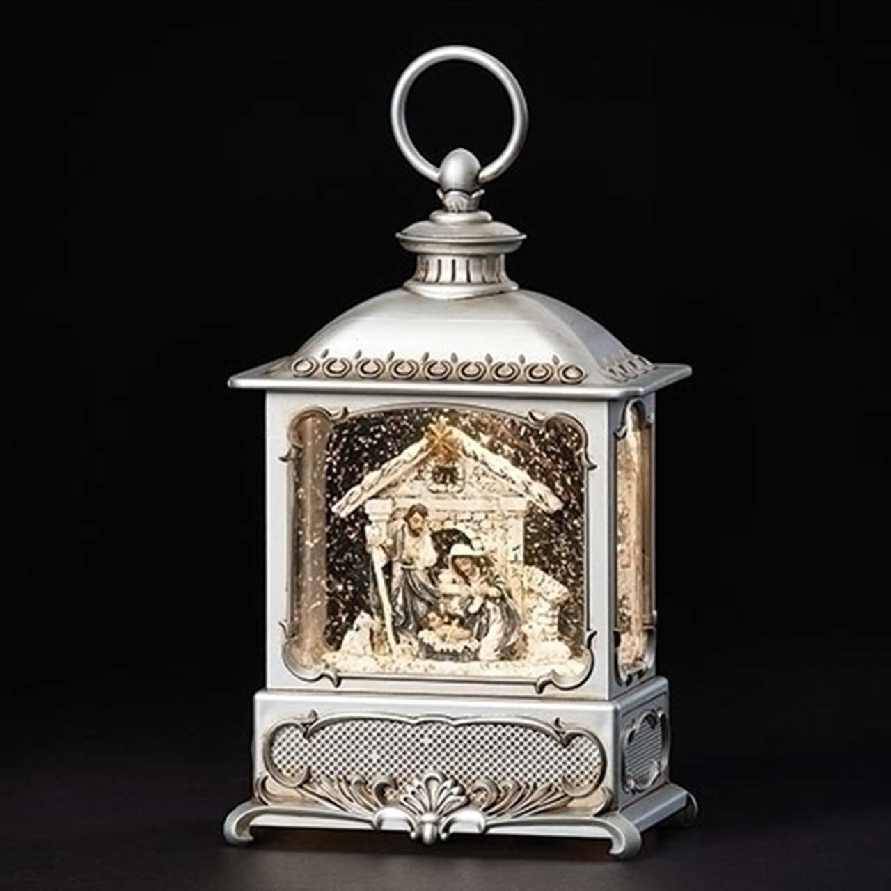 Holy Family Lantern with Gray Finish