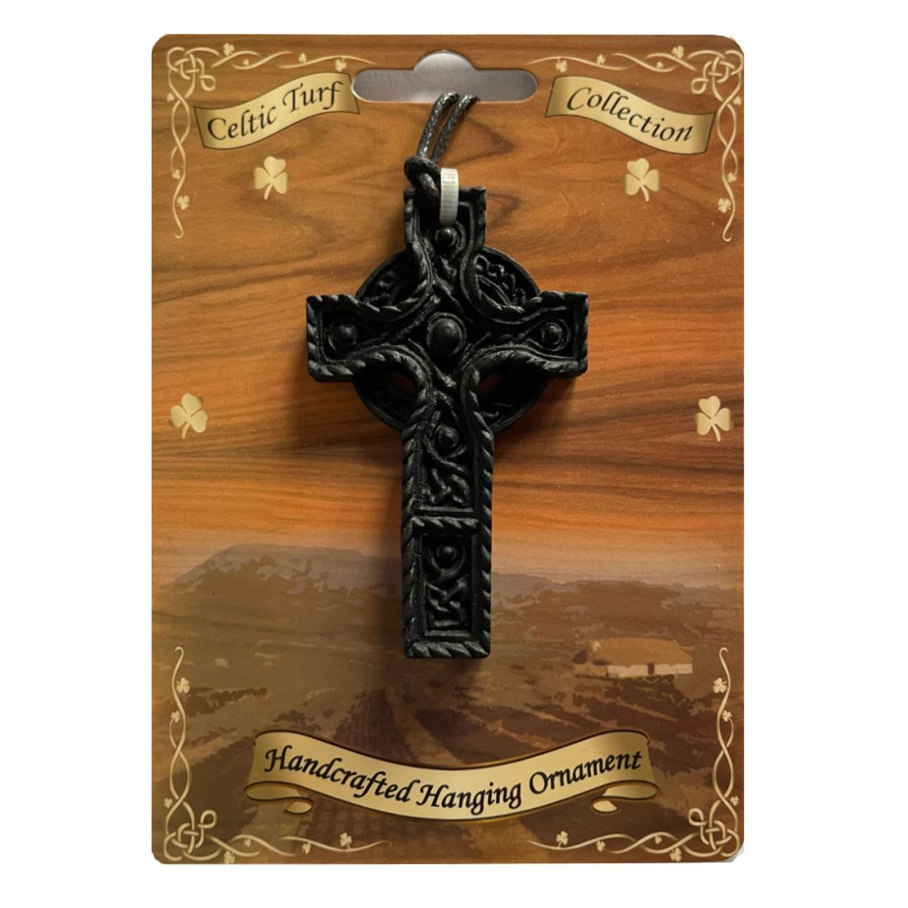 Turf Celtic Cross Pendant made in Ireland