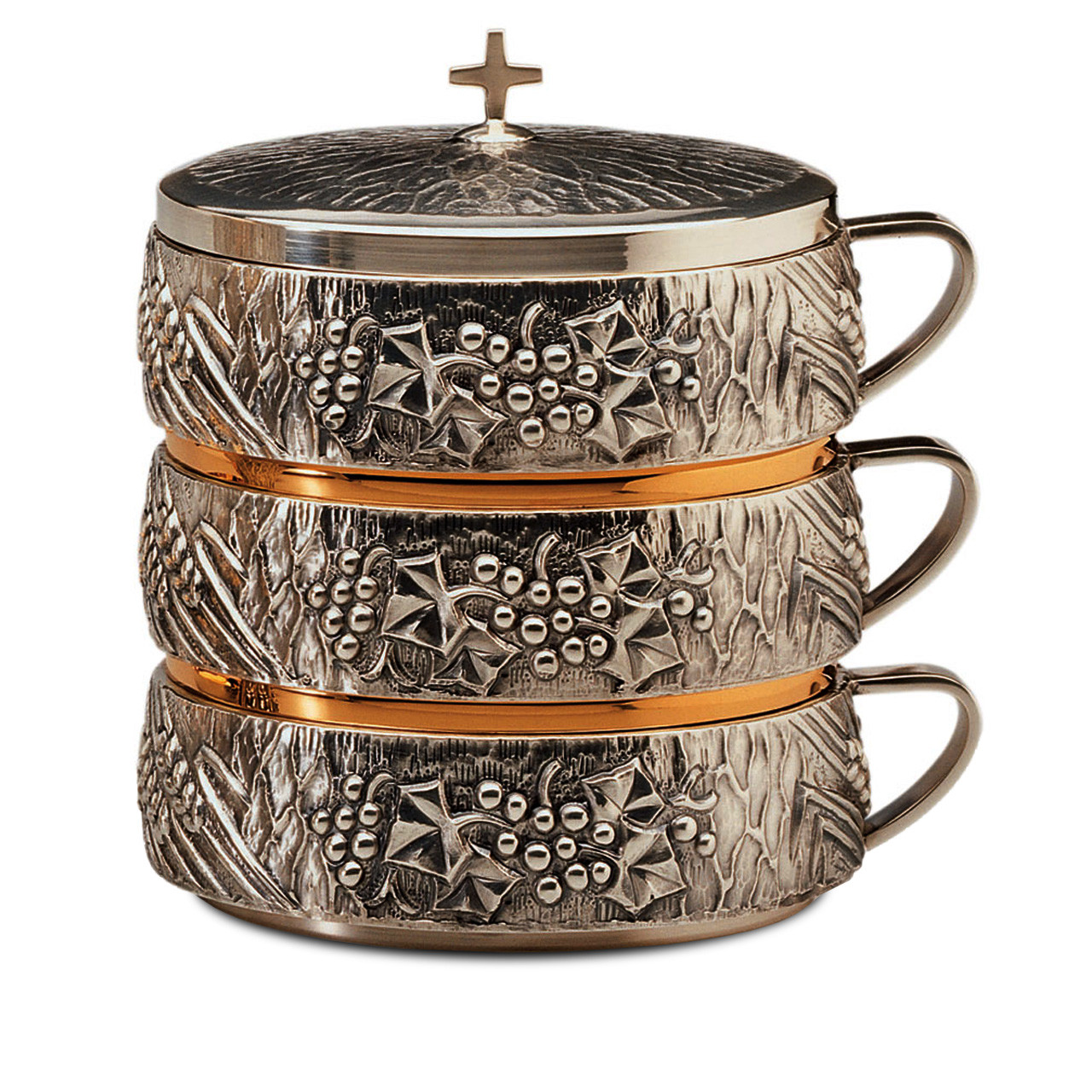 4012 Stacking Ciboria w/Wheat & Grape Motif