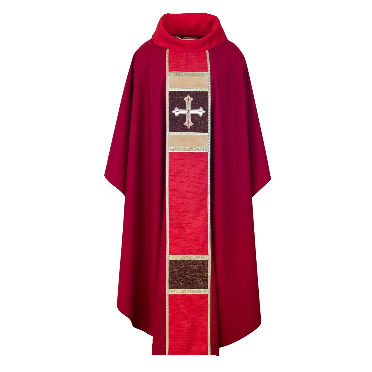 1985 Holy Cross Chasuble with Art Silk Red