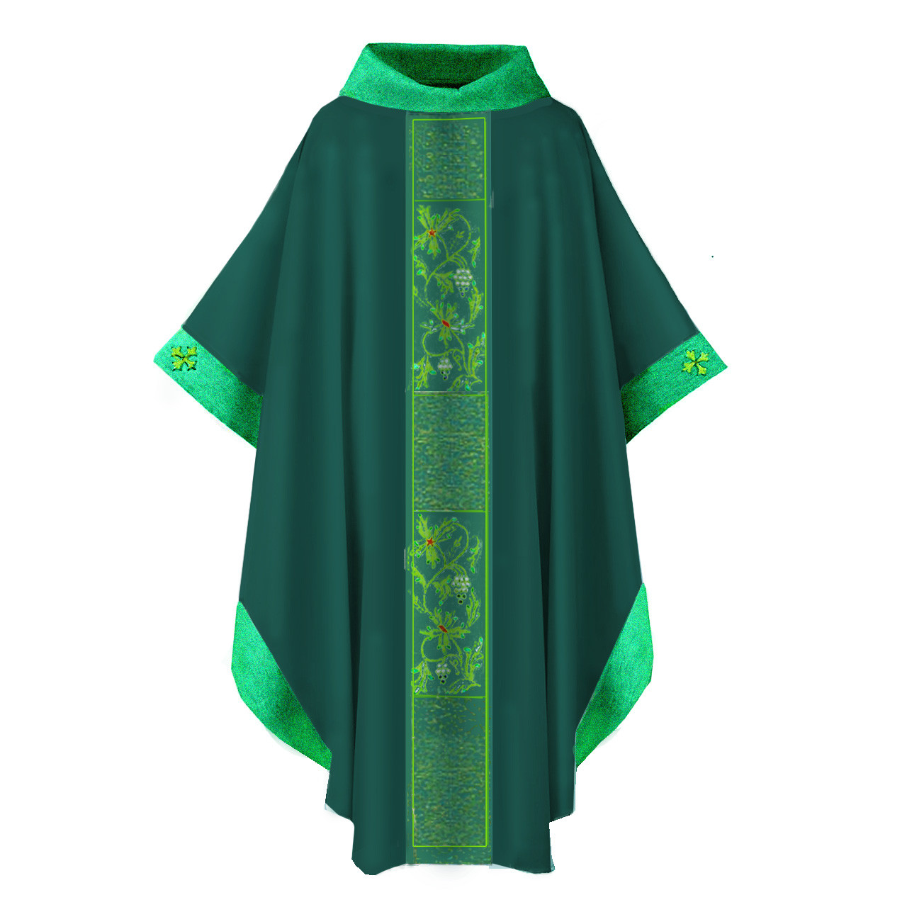 HB1 Classic Chasuble with Hand Embroidered Banding Green
