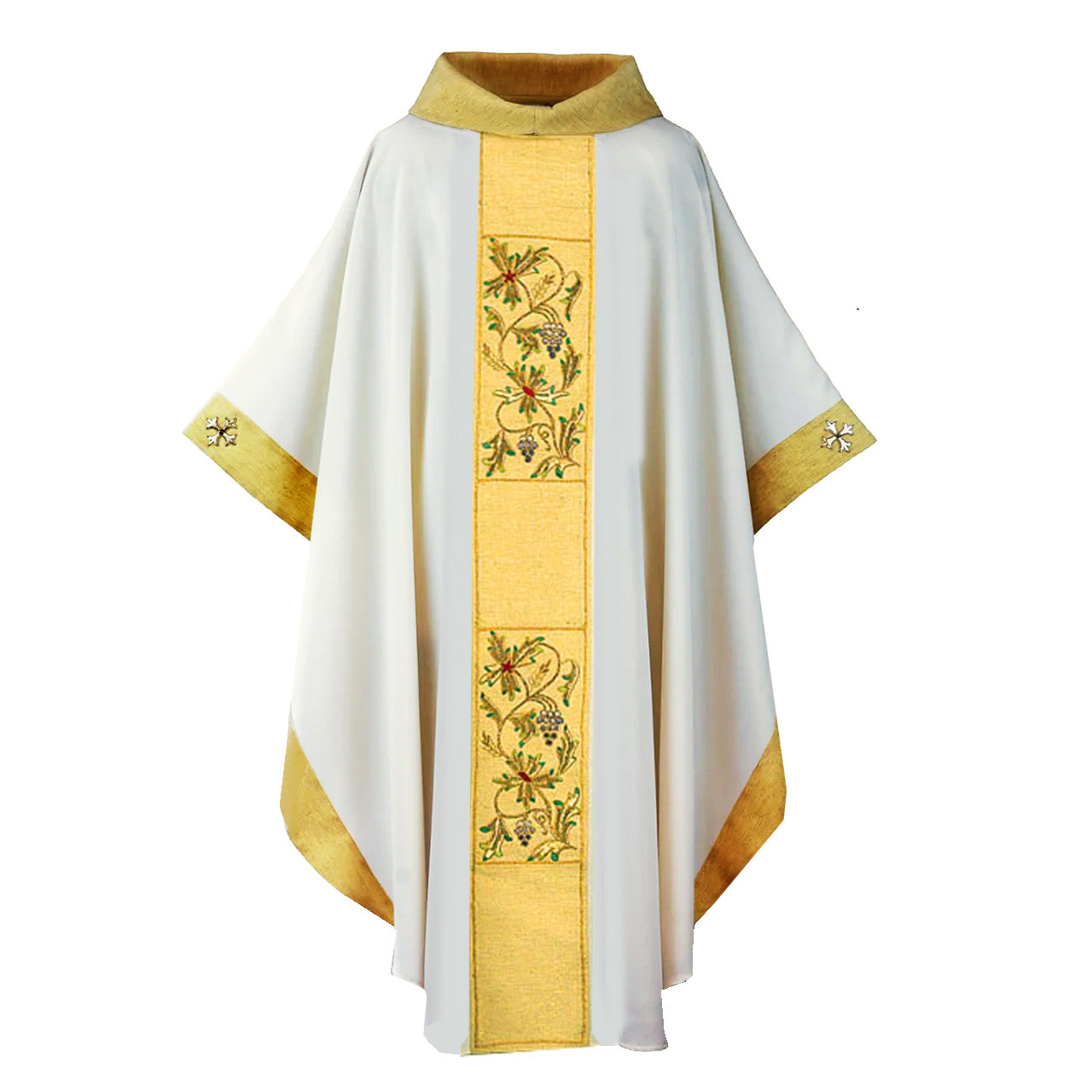 HB1 Classic Chasuble with Hand Embroidered Banding White