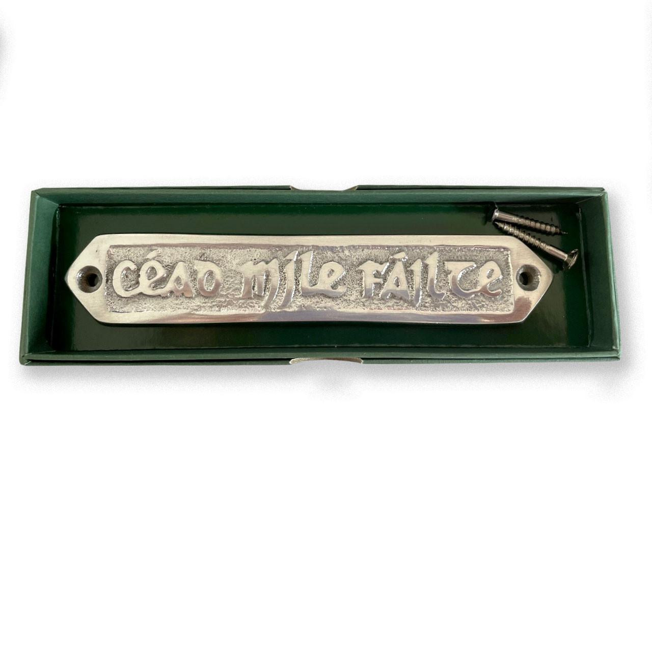 5-3/4" Cead Mile Failte Door Plaque in box