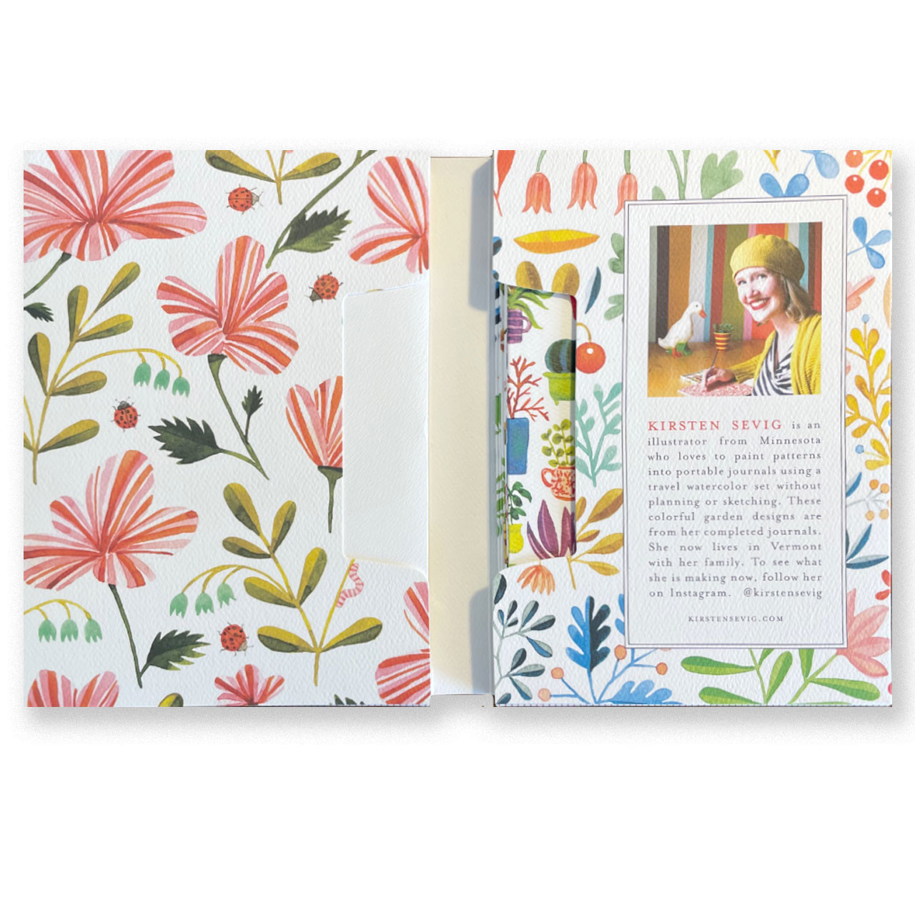 Inside look at the Garden Notecards by Kirsten Sevig