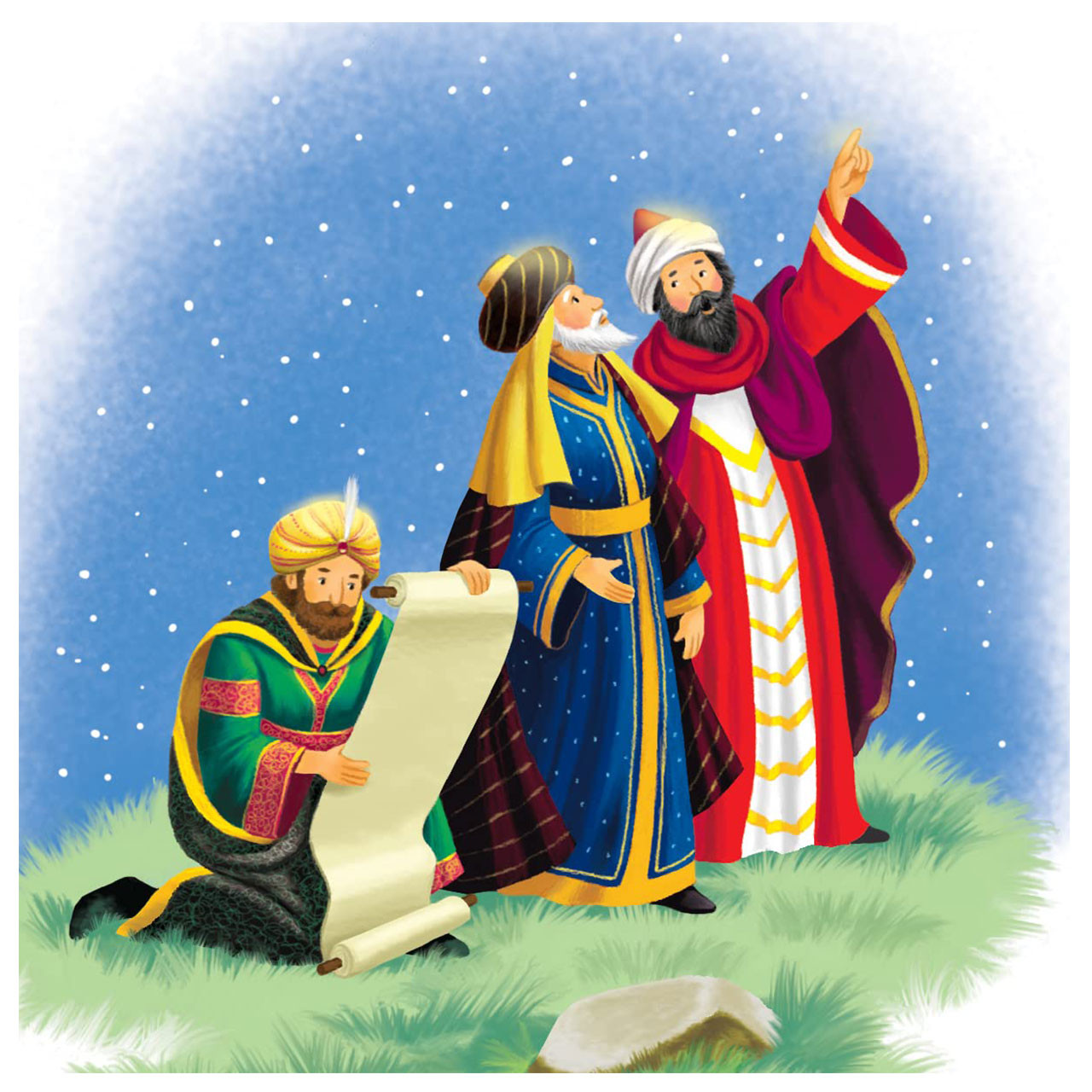 Illustration of the Wisemen in the 365 Bible Stories & Prayers